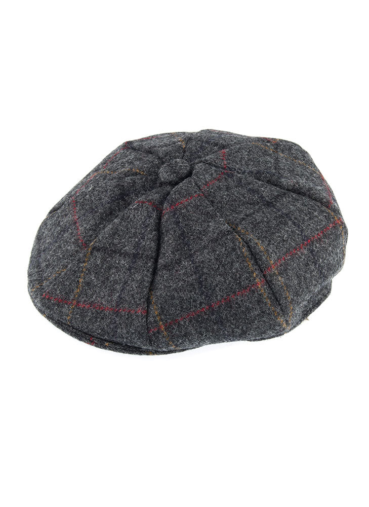 Men's Abraham Moon Check Tweed Newsboy Cap - Image 4