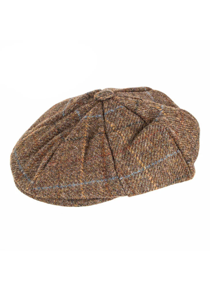 Men's Abraham Moon Check Tweed Newsboy Cap - Image 6