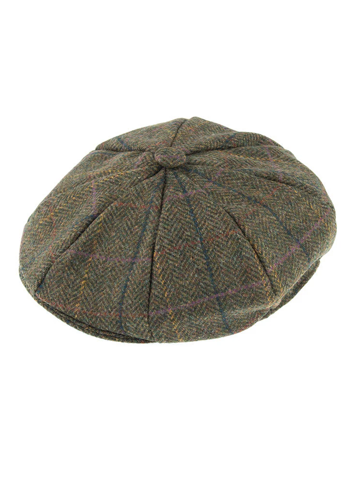 Men's Abraham Moon Check Tweed Newsboy Cap - Image 8