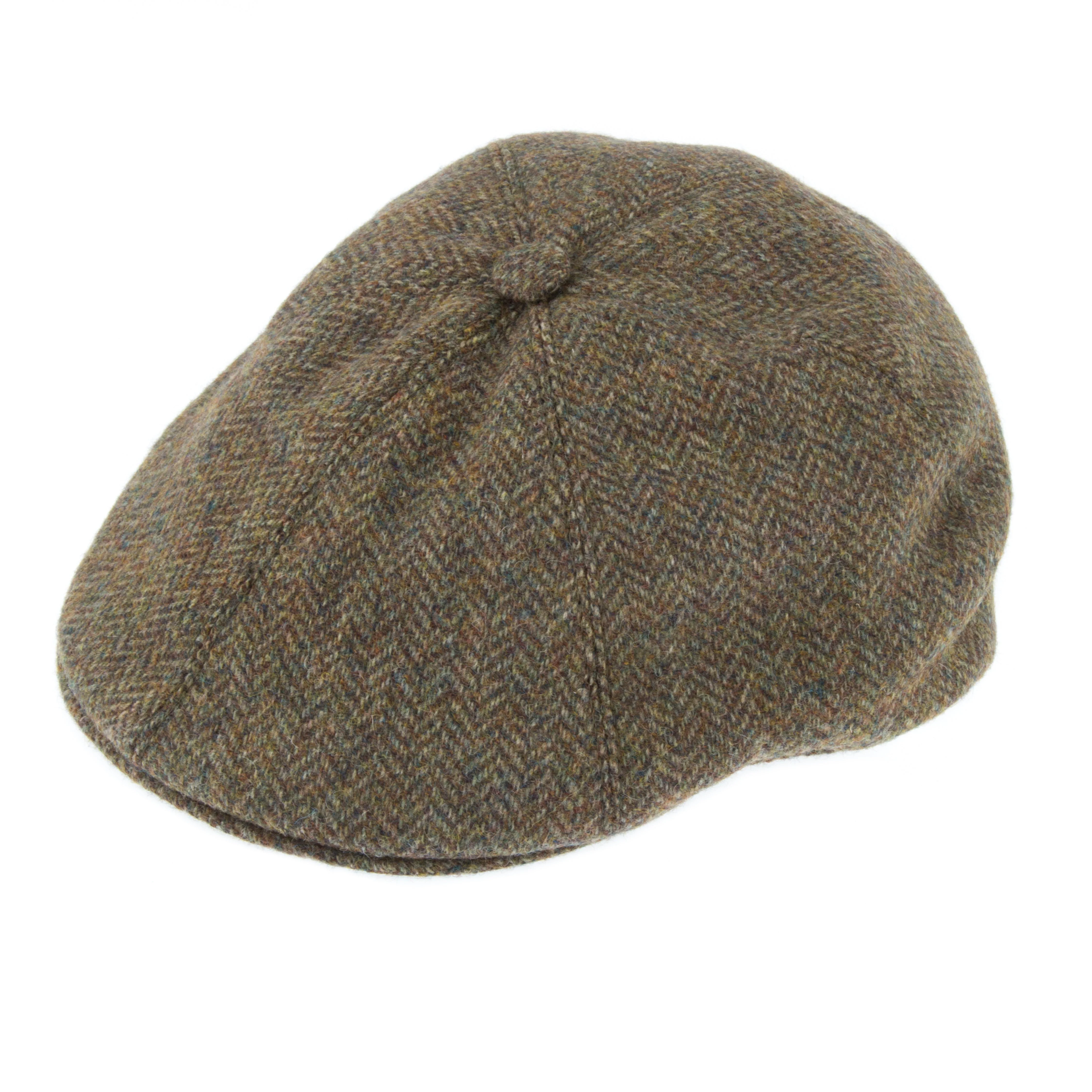 Men's Abraham Moon Herringbone Tweed Driver's Cap