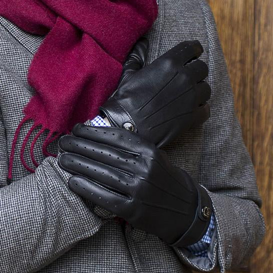 Men's Heritage Three-Point Leather Driving Gloves - Image 3