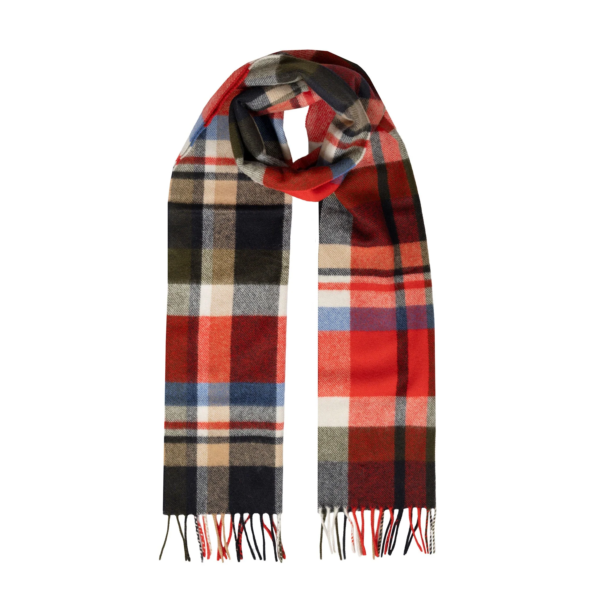 Heritage Large Check Cashmere Scarf with Tassels and Gift Box - Image 10