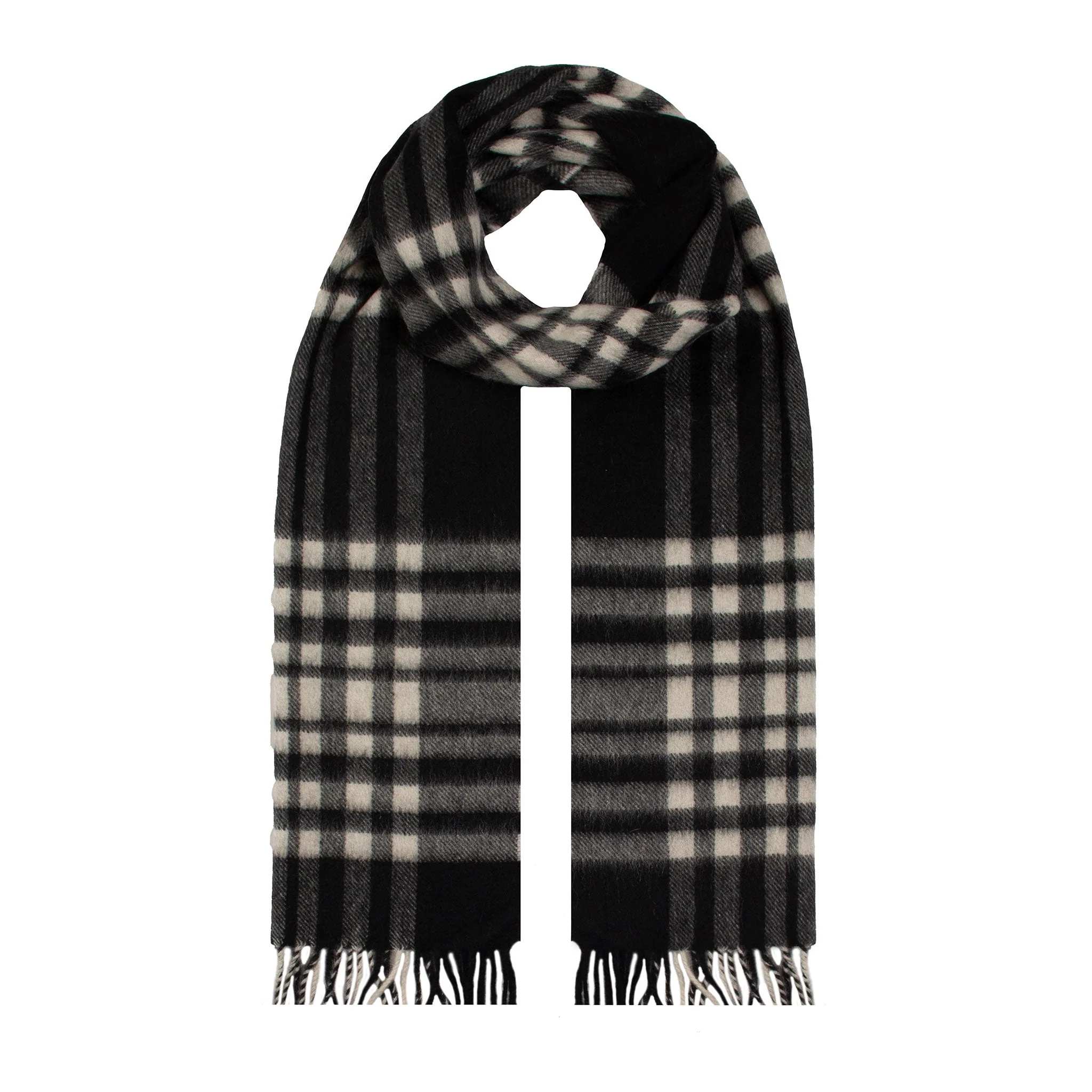 Heritage Large Check Cashmere Scarf with Tassels and Gift Box - Image 22