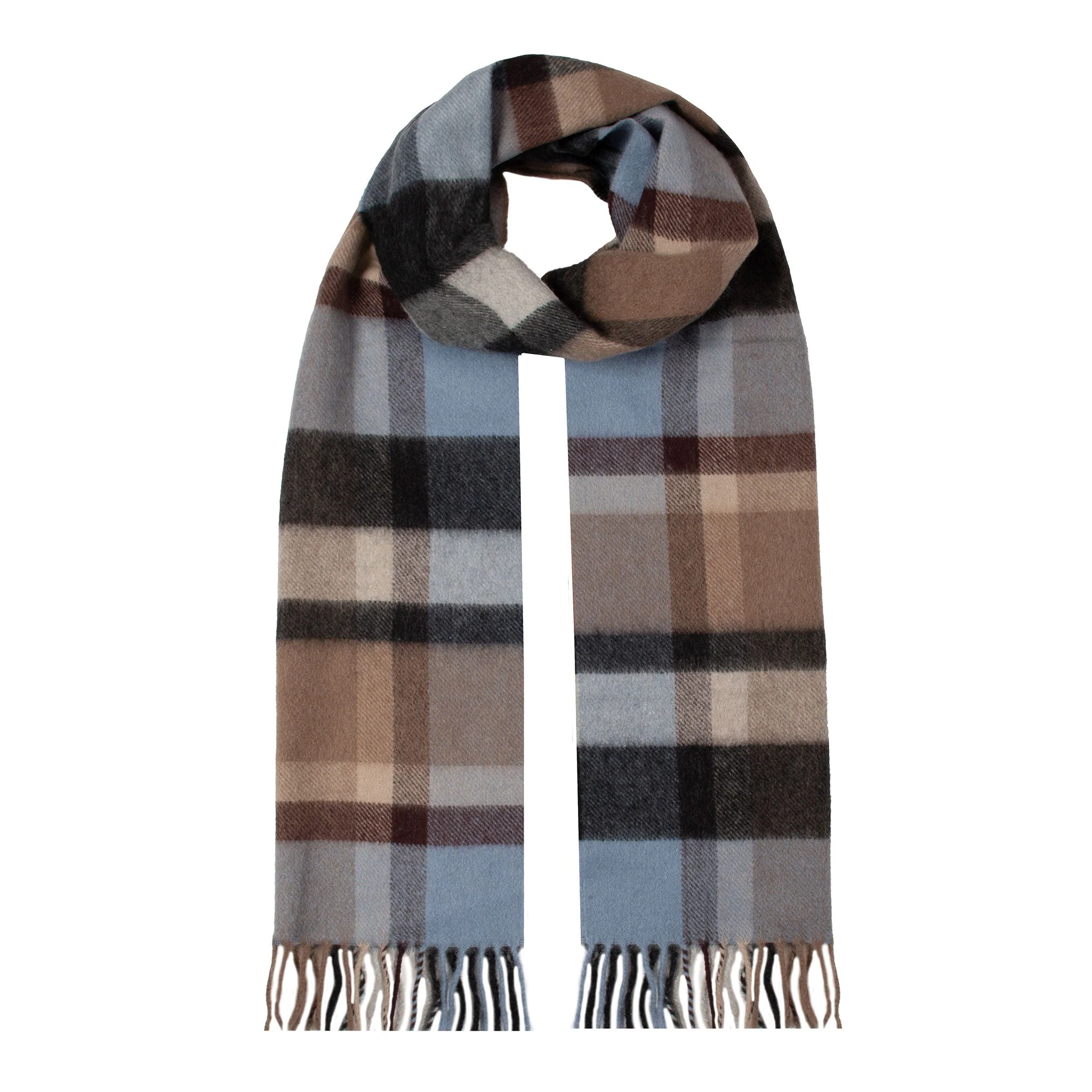 Heritage Large Check Cashmere Scarf with Tassels and Gift Box - Image 7