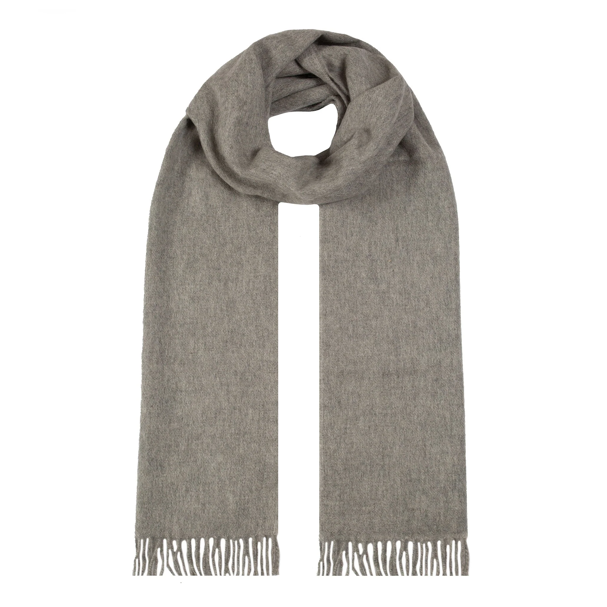 Heritage Large Plain Cashmere Scarf with Tassels and Gift Box
