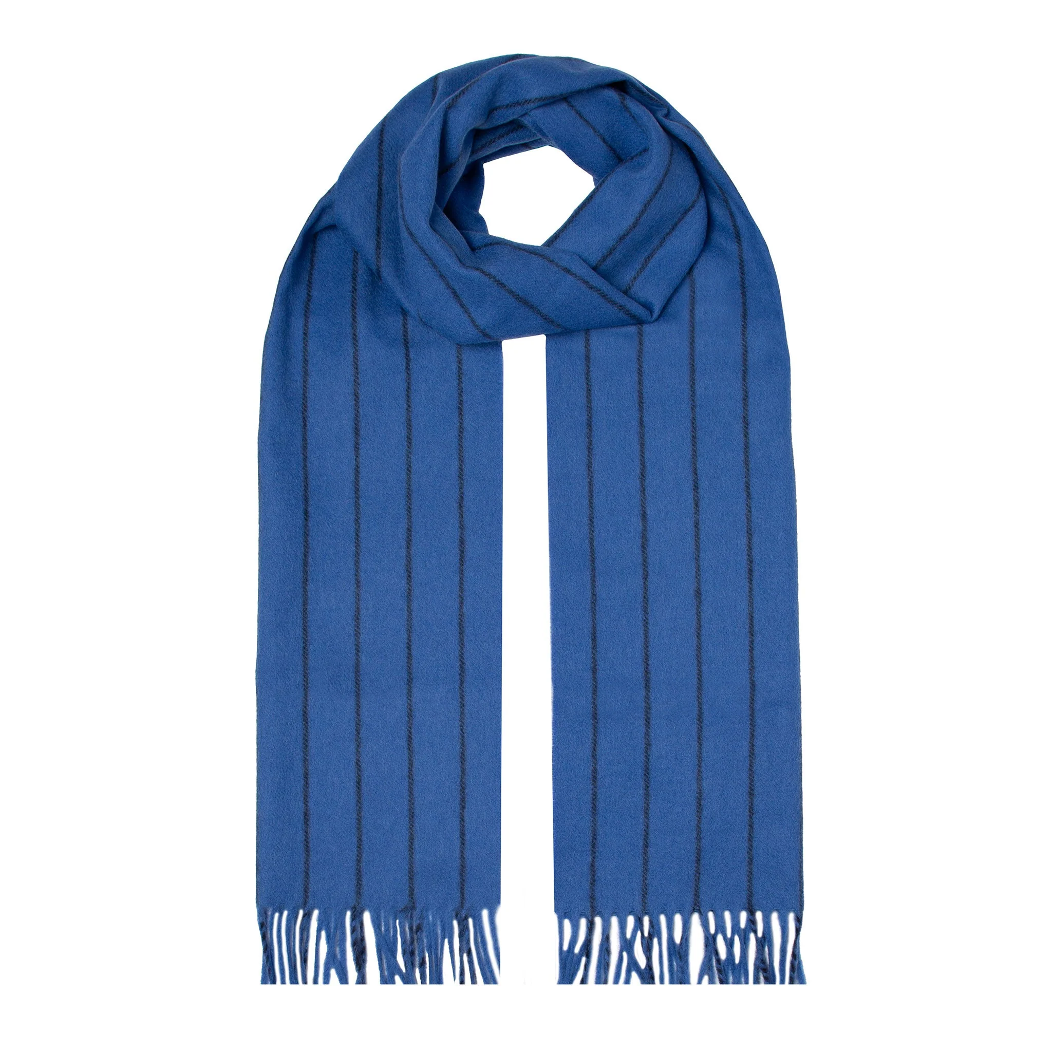Heritage Large Stripe Cashmere Scarf with Tassels and Gift Box