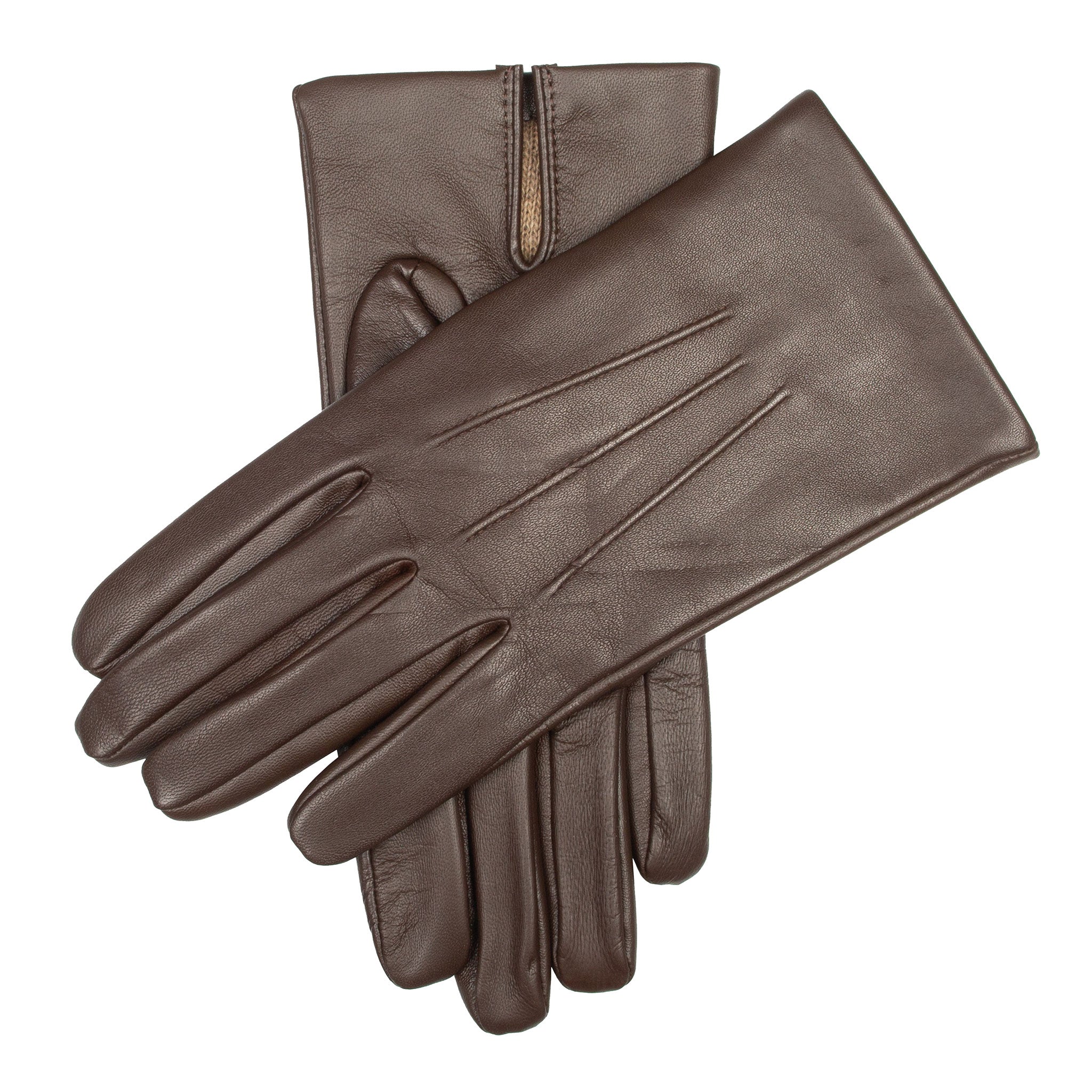 Men’s Touchscreen Three-Point Cashmere-Lined Leather Gloves - Image 13