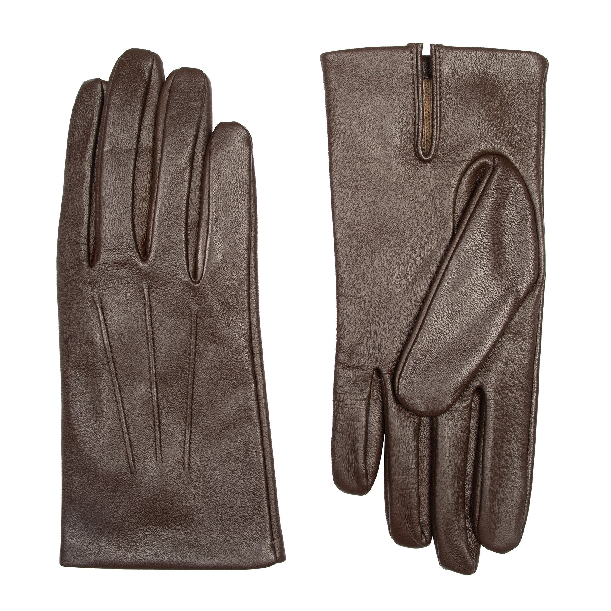 Men’s Touchscreen Three-Point Cashmere-Lined Leather Gloves - Image 14