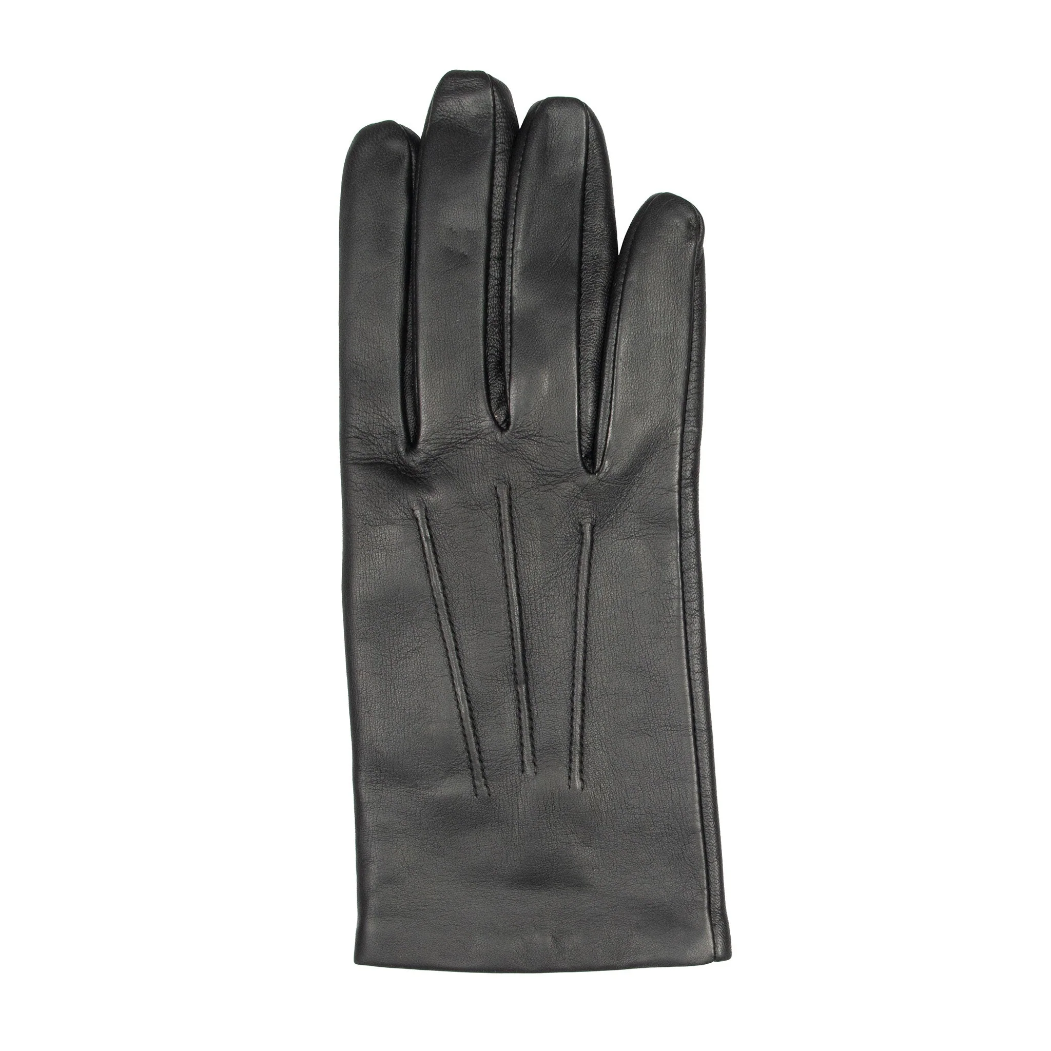 Men’s Touchscreen Three-Point Cashmere-Lined Leather Gloves - Image 5