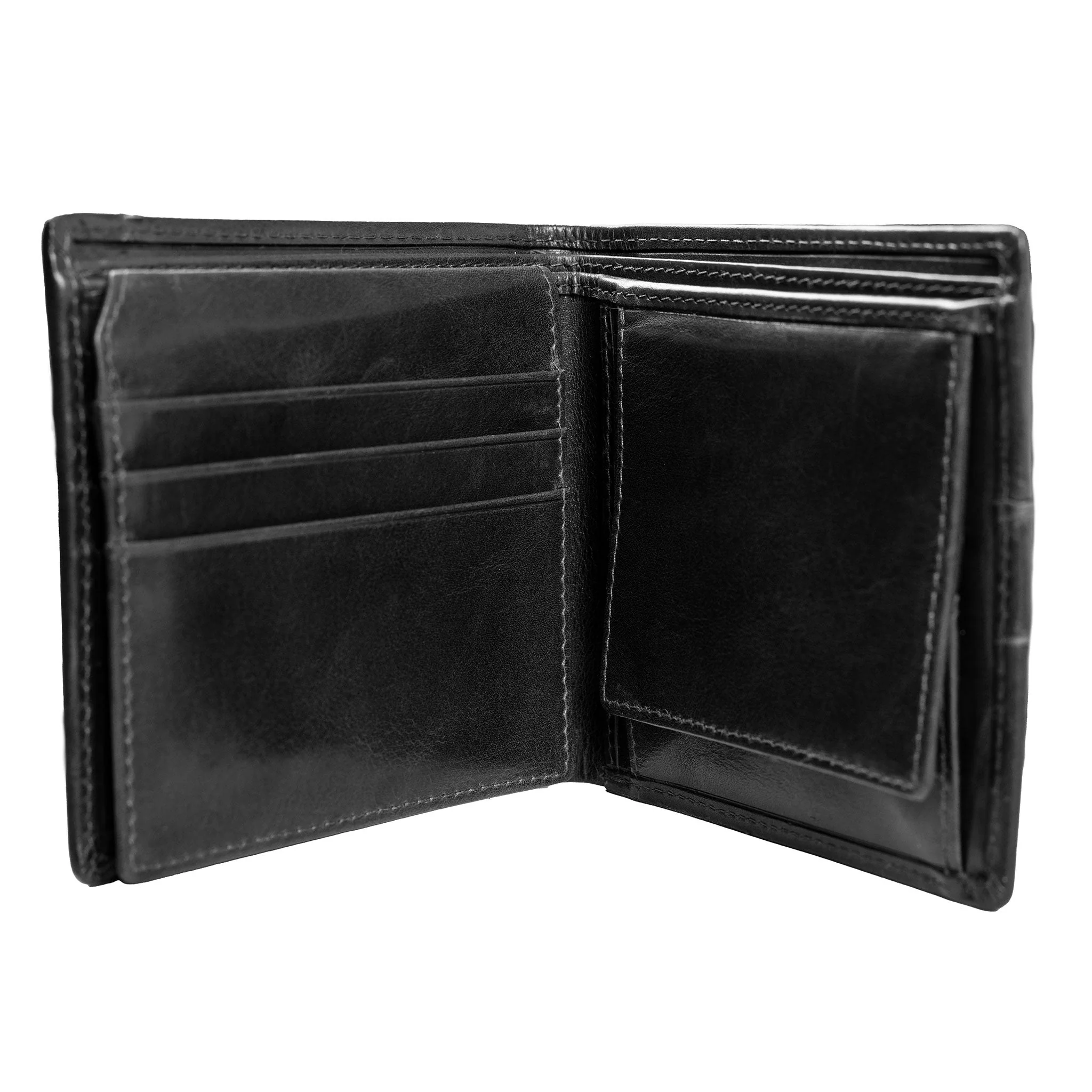 Men’s Distressed Leather Bifold Wallet with RFID Blocking and Box Coin Purse - Image 11