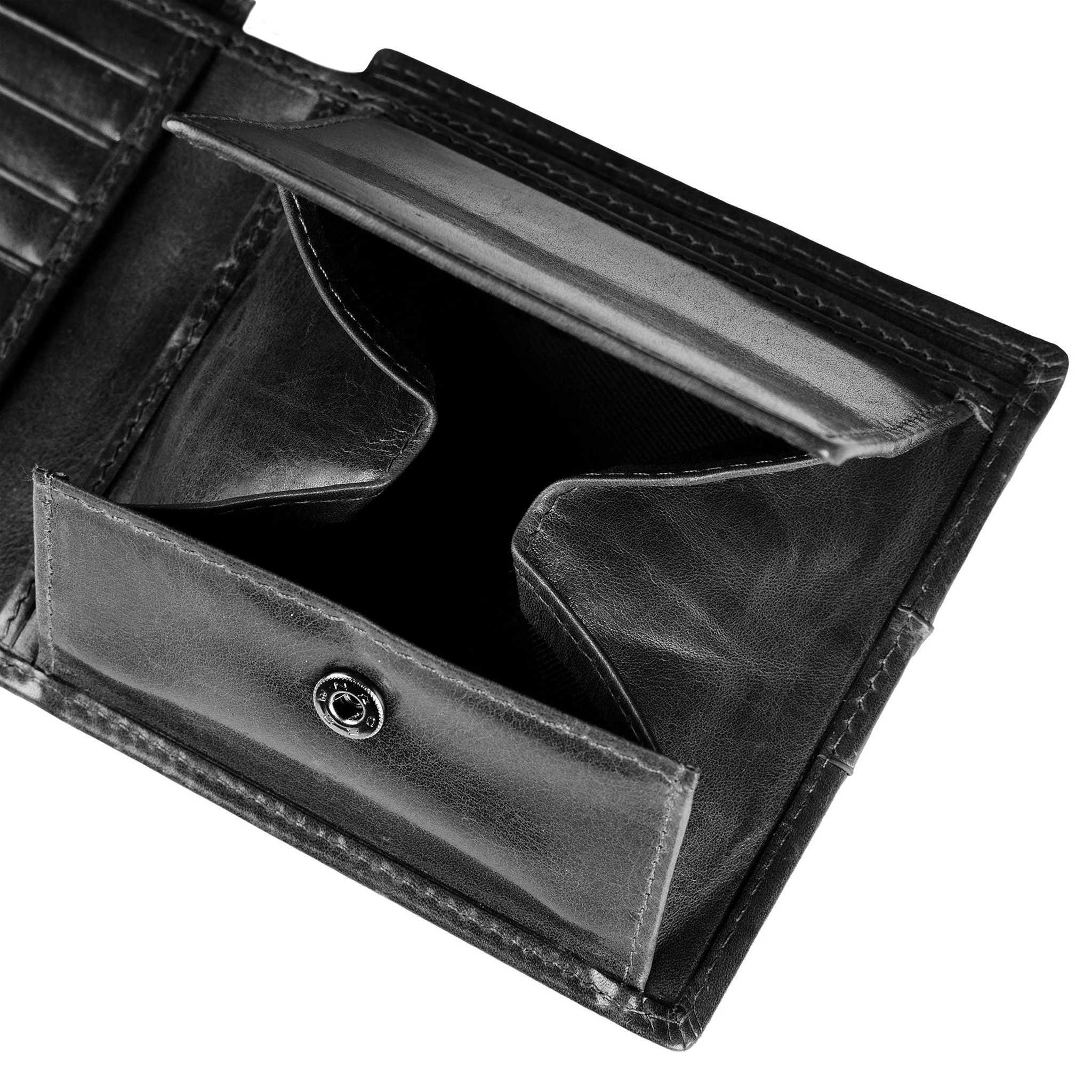 Men’s Distressed Leather Bifold Wallet with RFID Blocking and Box Coin Purse - Image 14