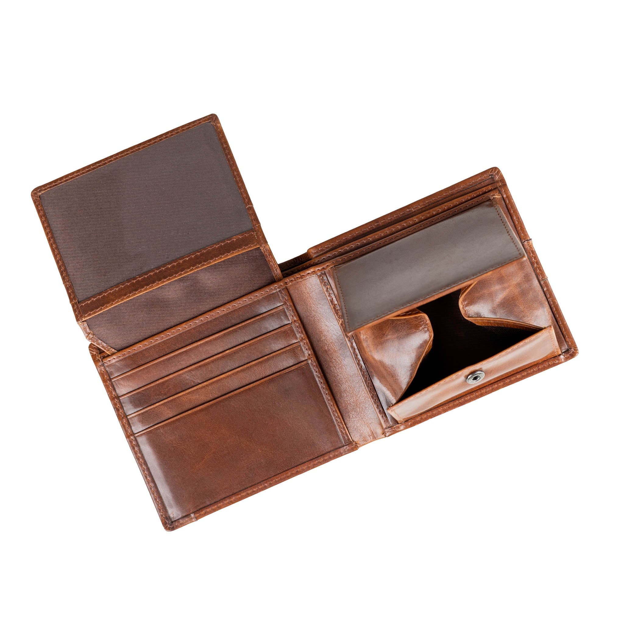 Men’s Distressed Leather Bifold Wallet with RFID Blocking and Box Coin Purse - Image 4