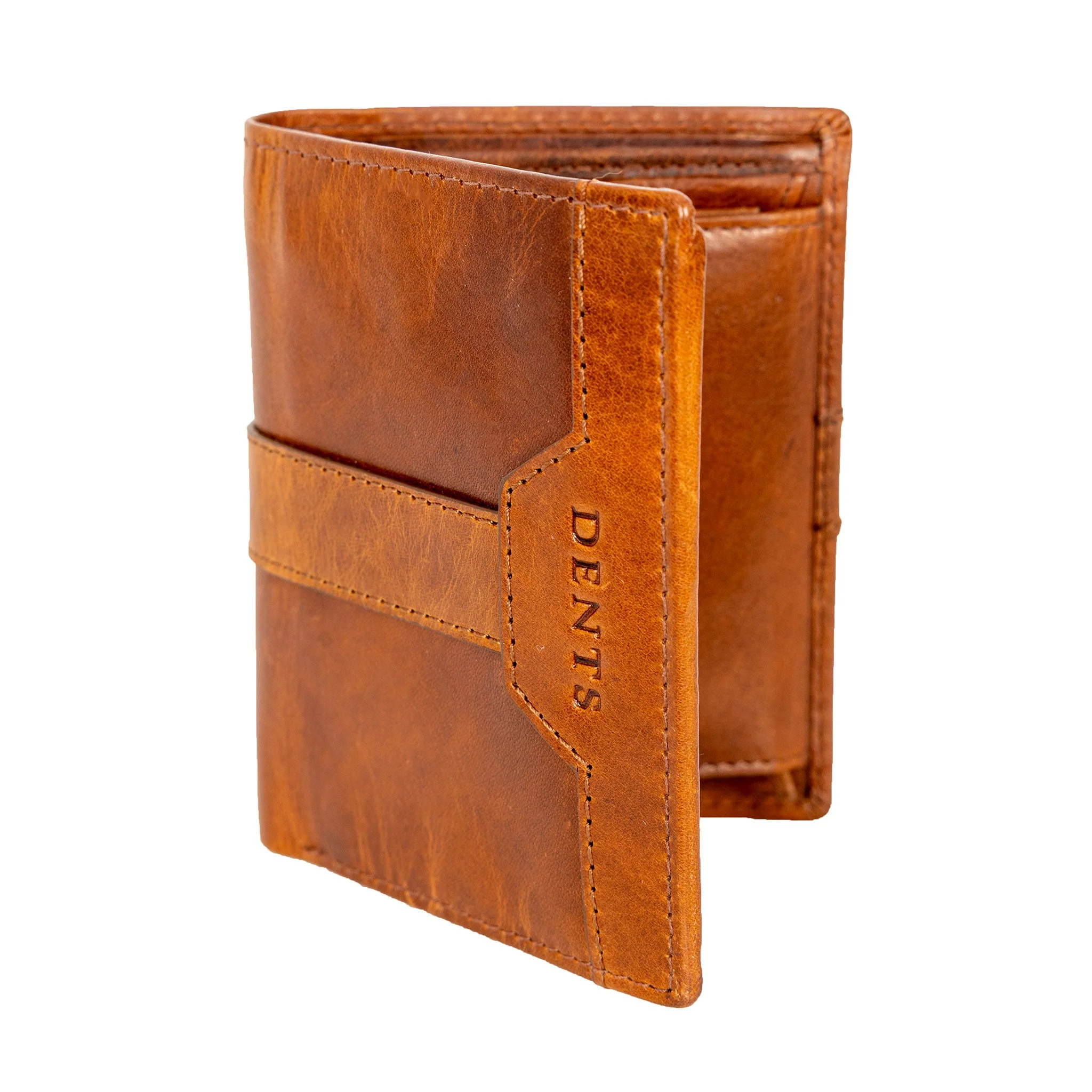 Men’s Distressed Leather Passcase Wallet with RFID Blocking and Window Pocket - Image 3