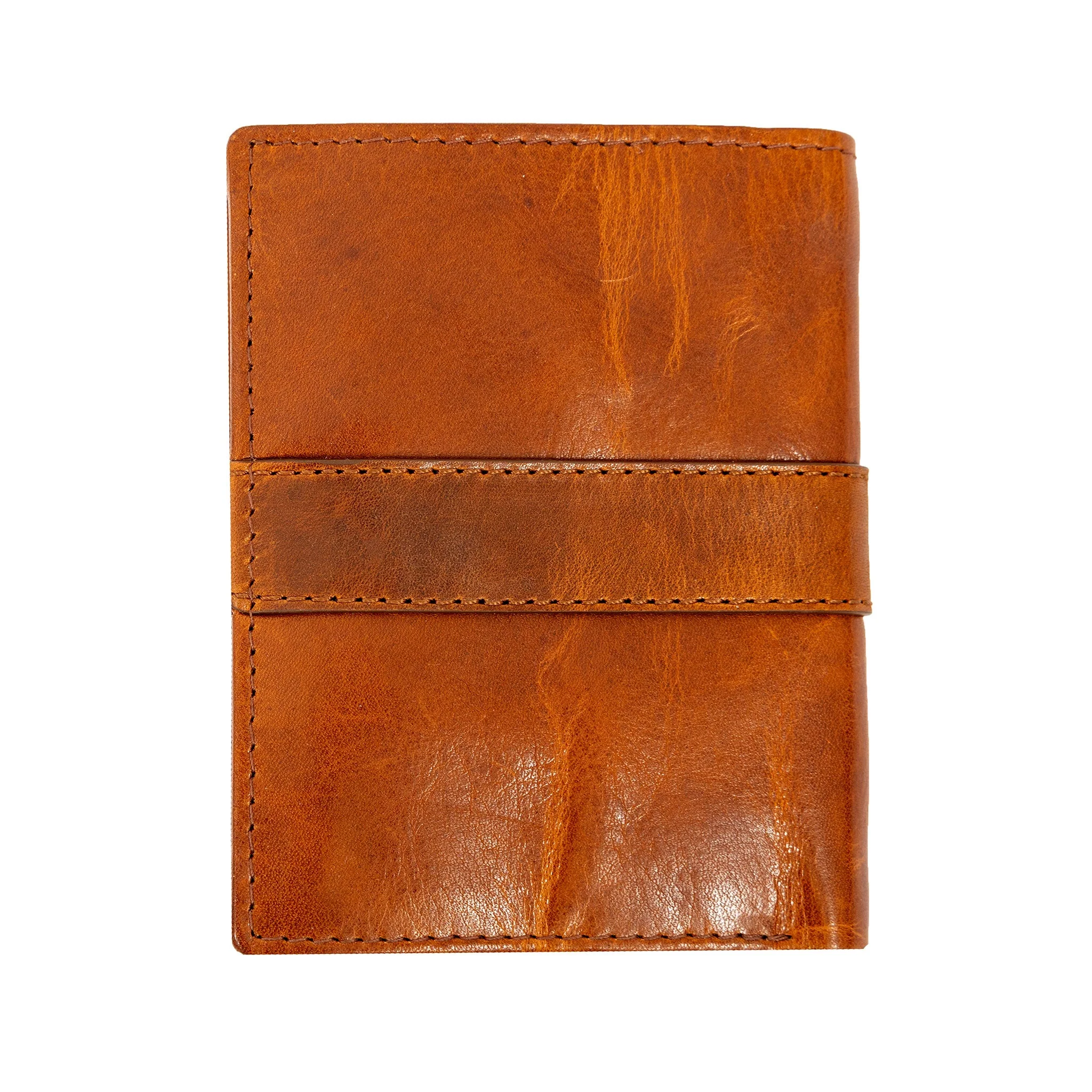 Men’s Distressed Leather Passcase Wallet with RFID Blocking and Window Pocket - Image 4