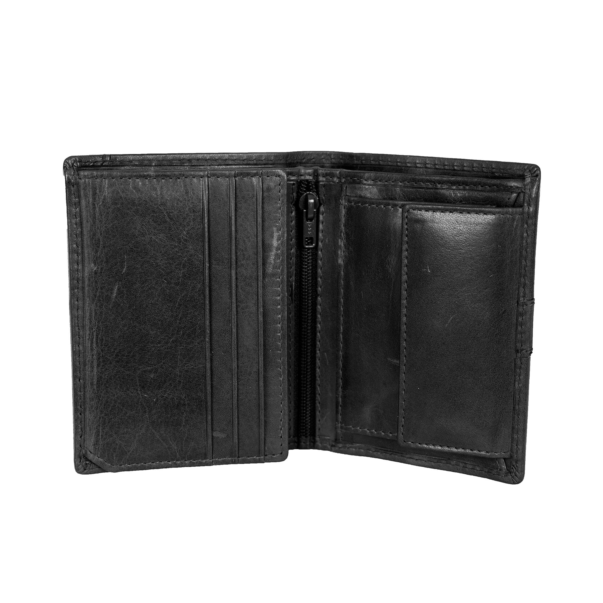 Men’s Distressed Leather Passcase Wallet with RFID Blocking and Window Pocket - Image 7