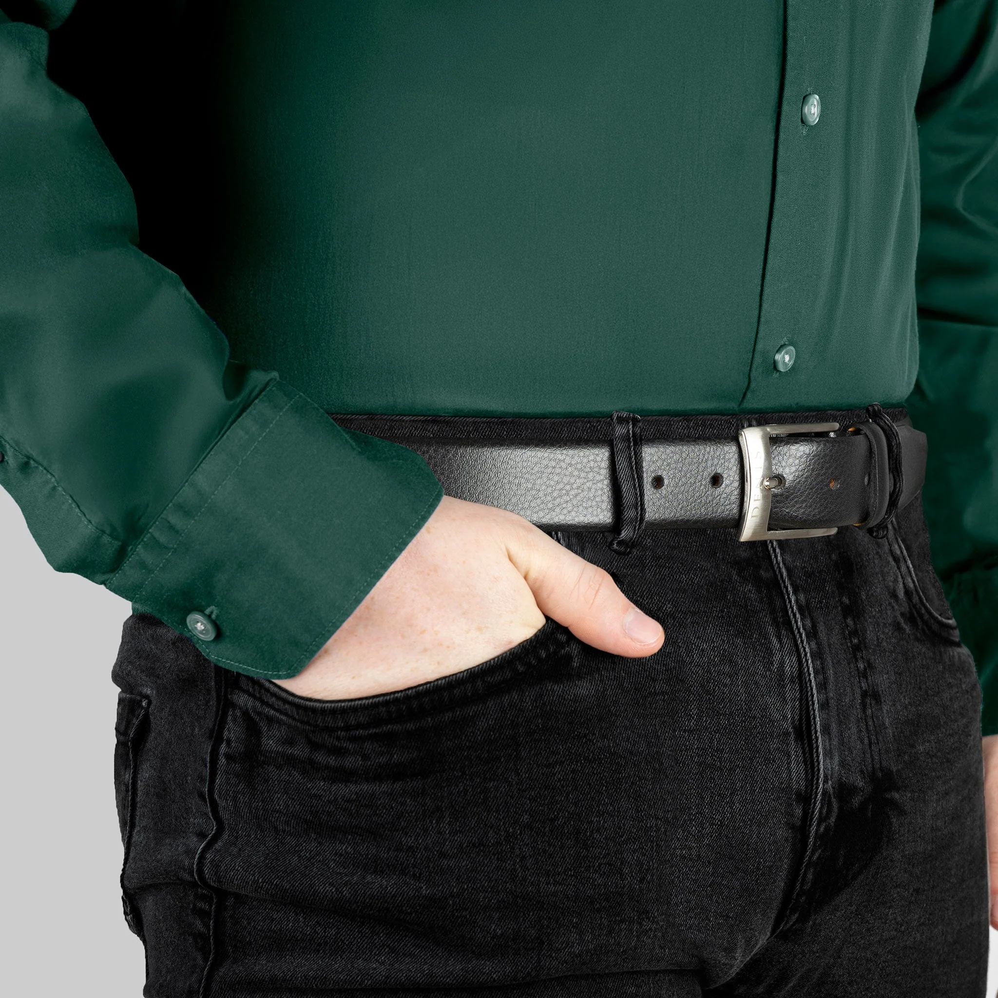 Men’s Heritage Lined Full-Grain Leather Belt with Satin Nickel Buckle - Image 10