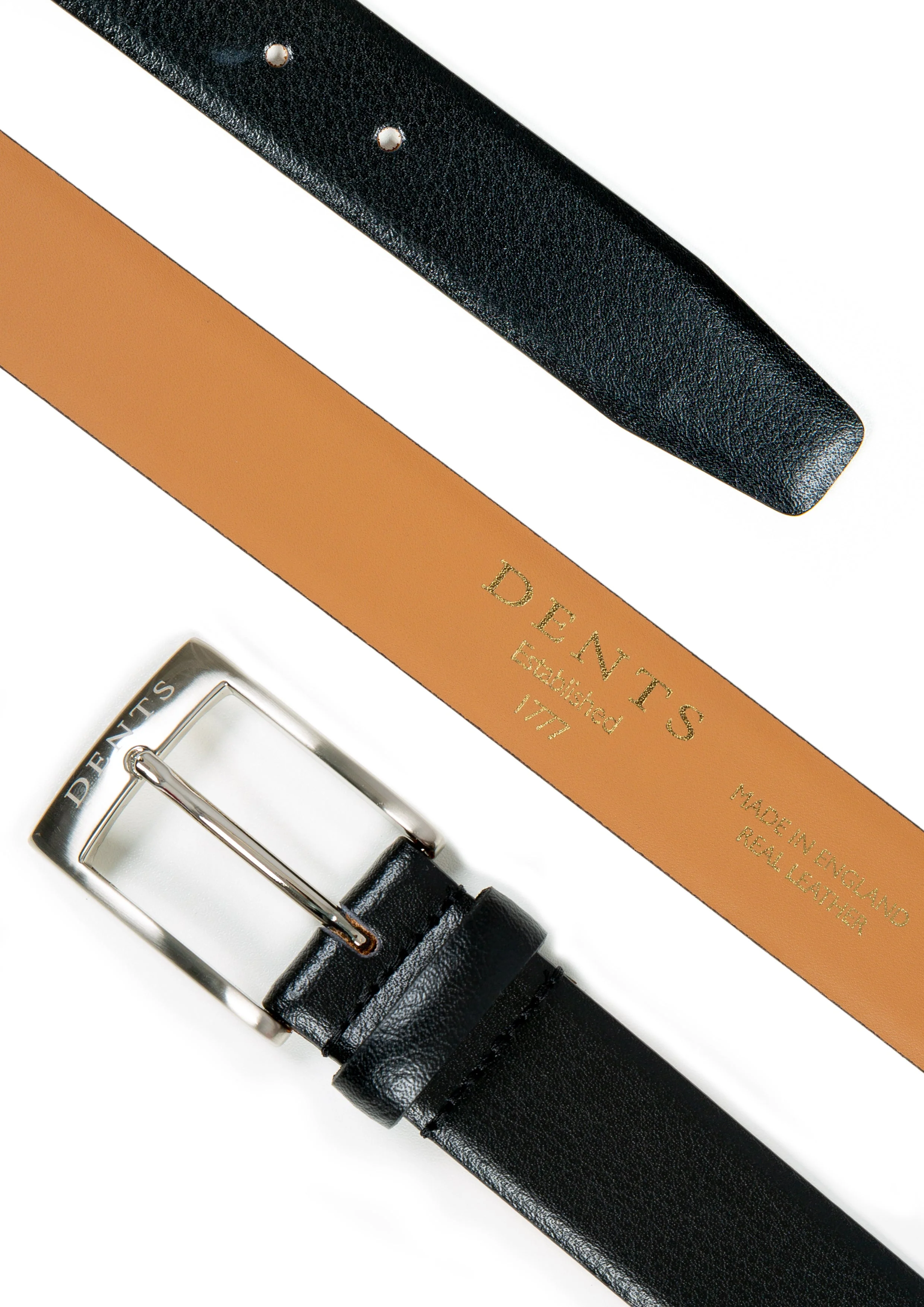 Men’s Heritage Lined Full-Grain Leather Belt with Satin Nickel Buckle - Image 7