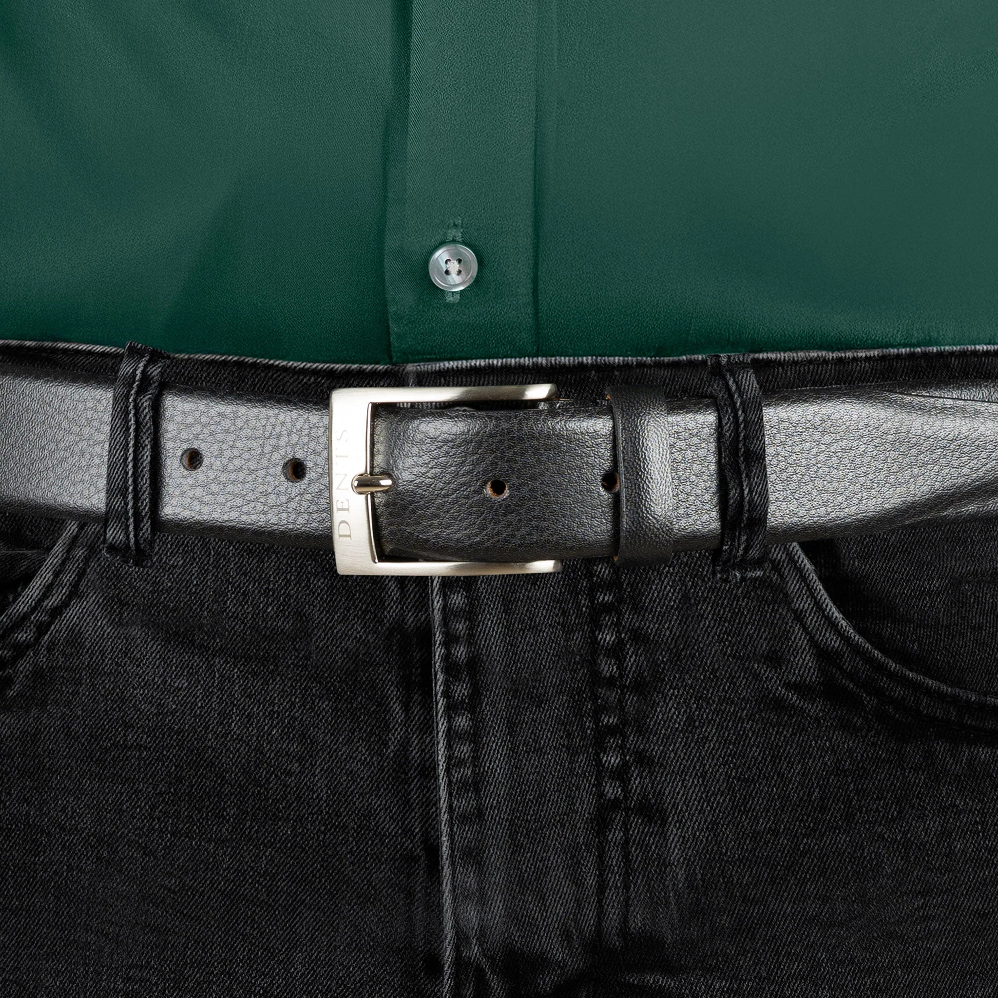 Men’s Heritage Lined Full-Grain Leather Belt with Satin Nickel Buckle - Image 9