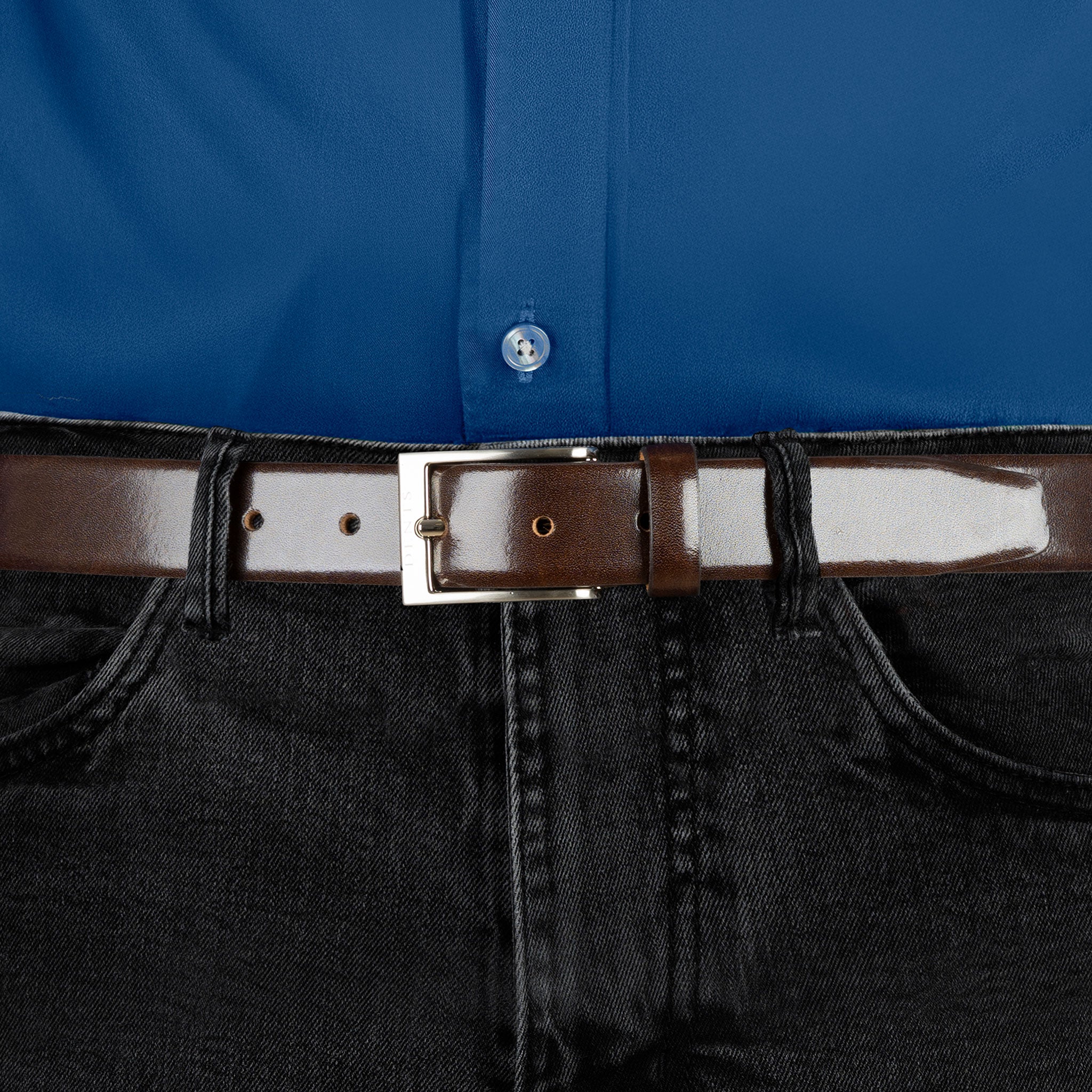 Men’s Heritage Lined Full-Grain Leather Belt with Satin Nickel Buckle - Image 14