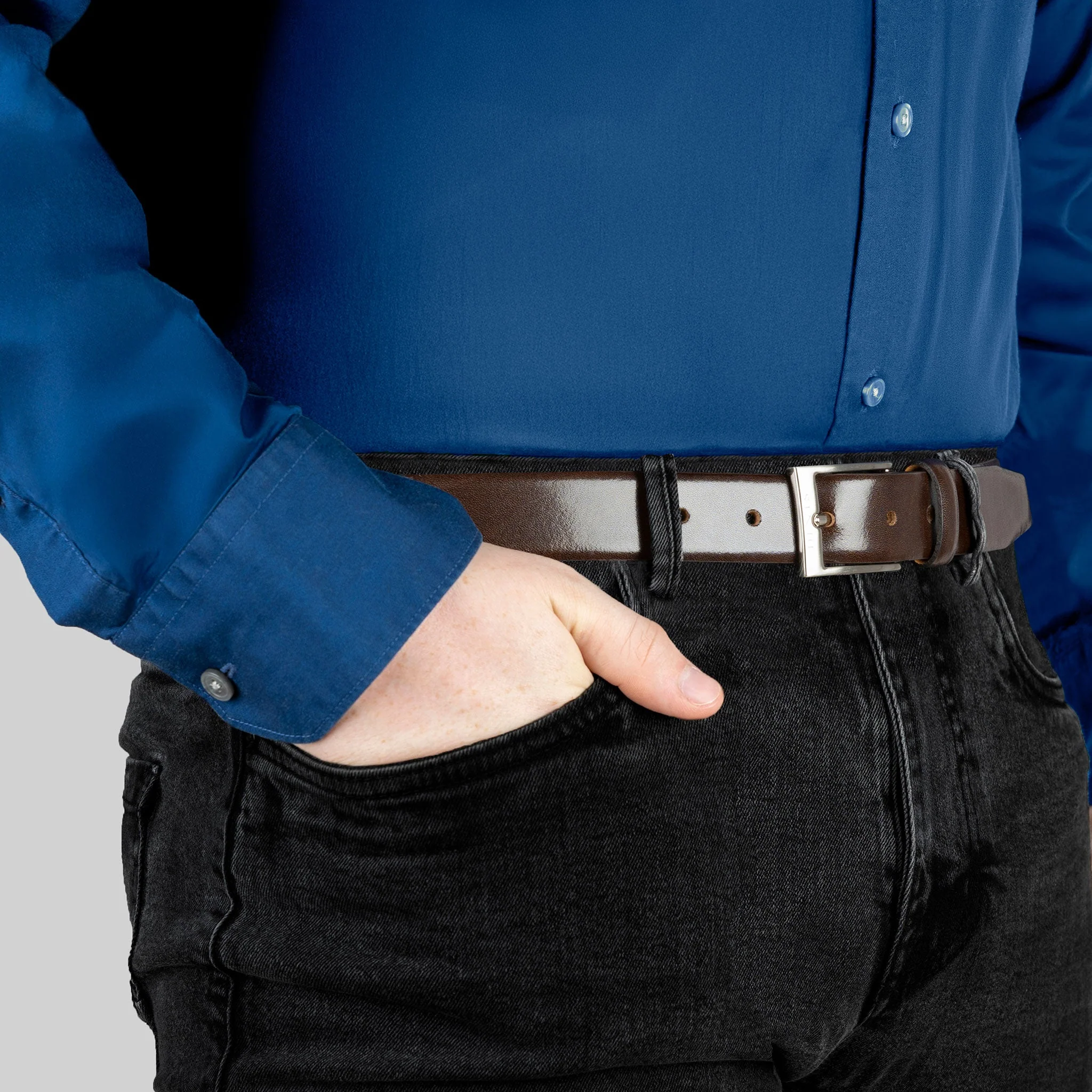 Men’s Heritage Lined Full-Grain Leather Belt with Satin Nickel Buckle - Image 15