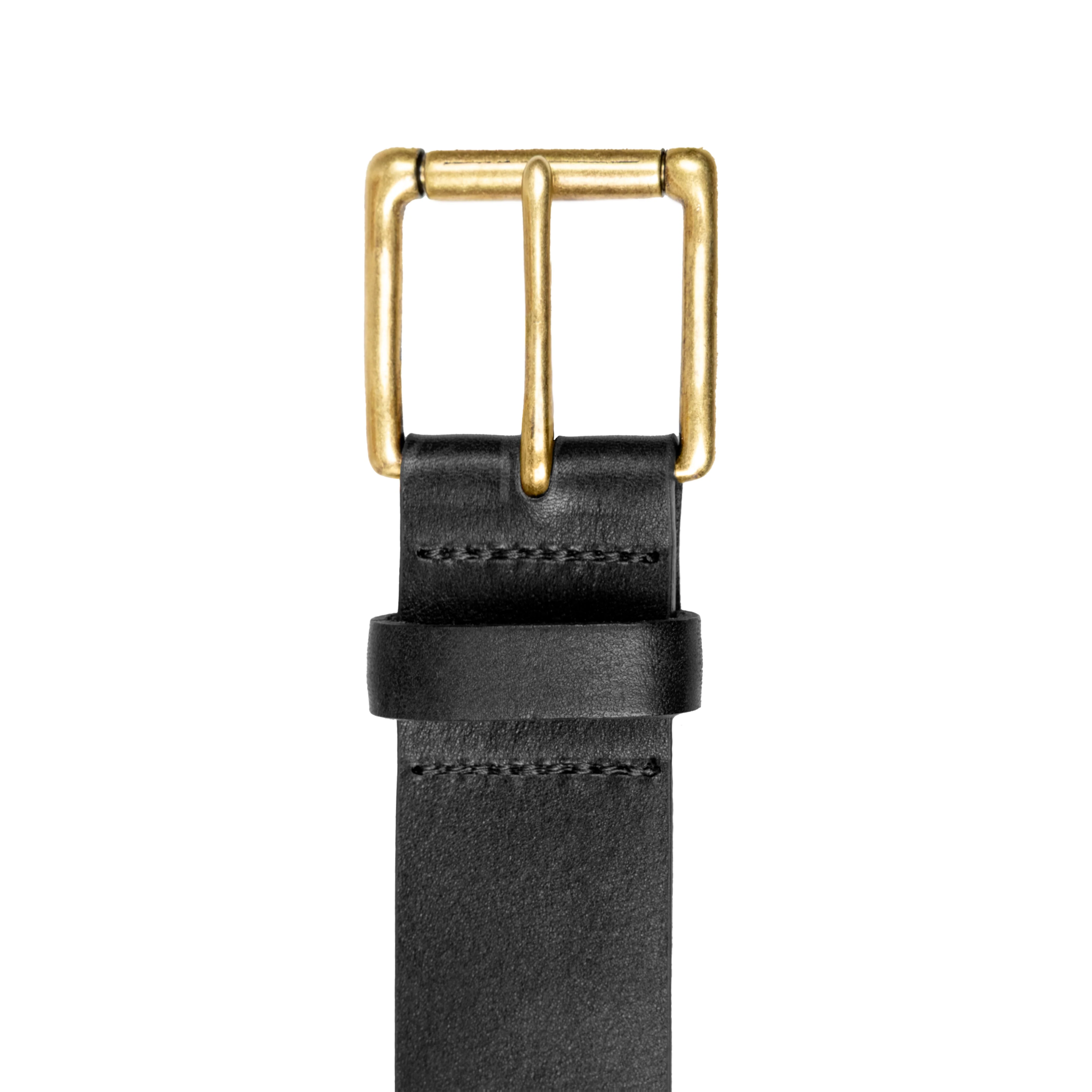 Men’s Heritage Lined Full-Grain Leather Belt with Antique Brass Buckle - Image 3