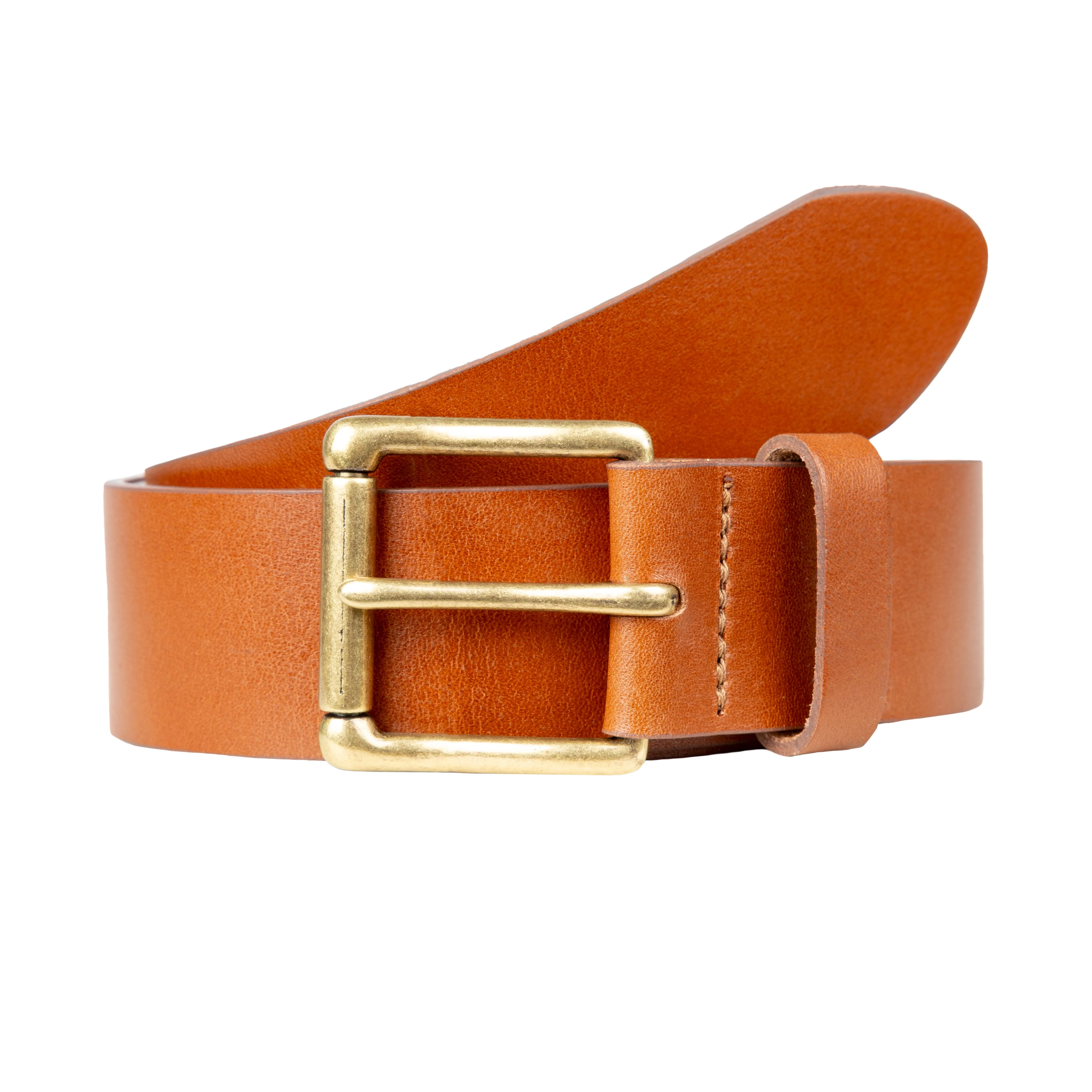 Men’s Heritage Lined Full-Grain Leather Belt with Antique Brass Buckle - Image 4