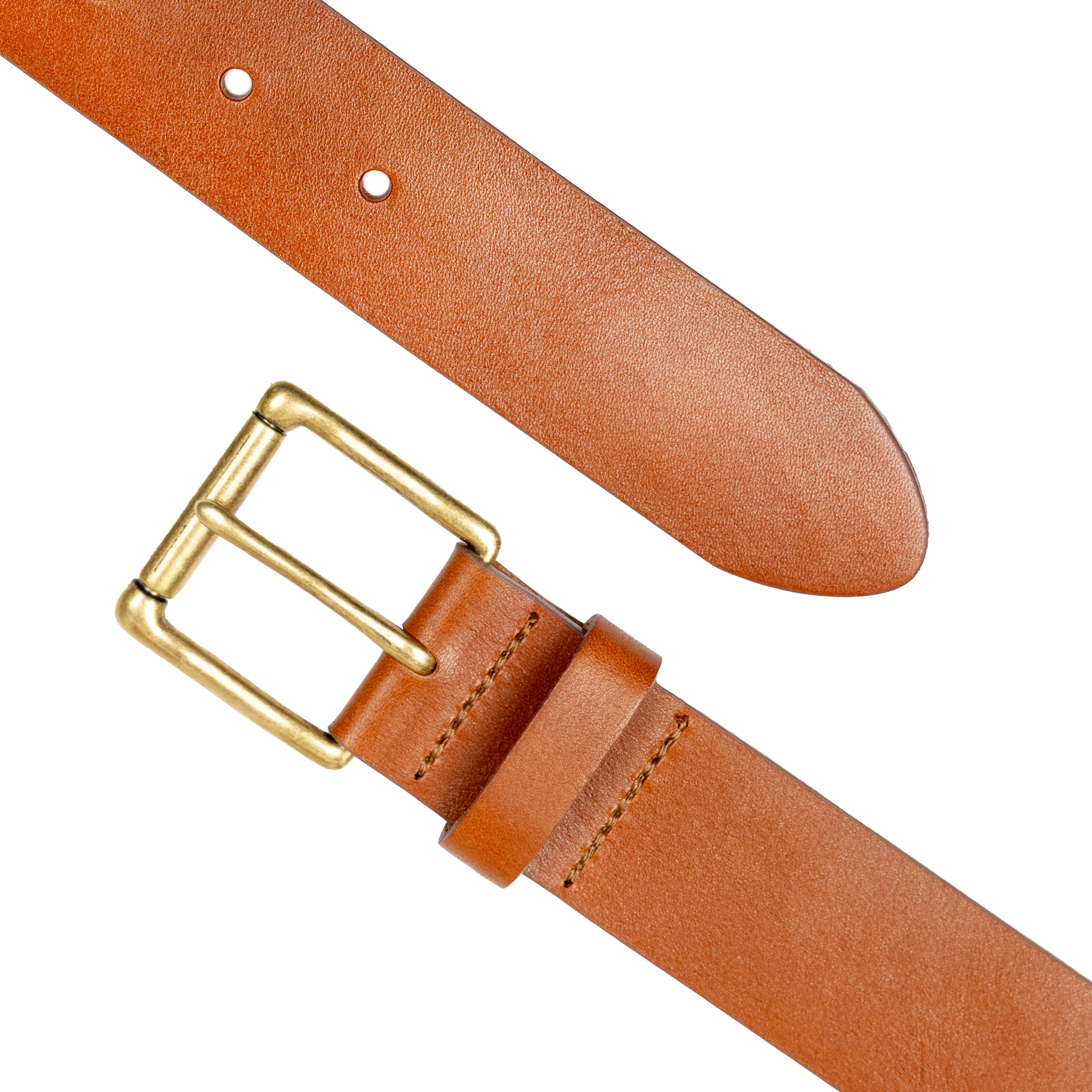 Men’s Heritage Lined Full-Grain Leather Belt with Antique Brass Buckle - Image 5