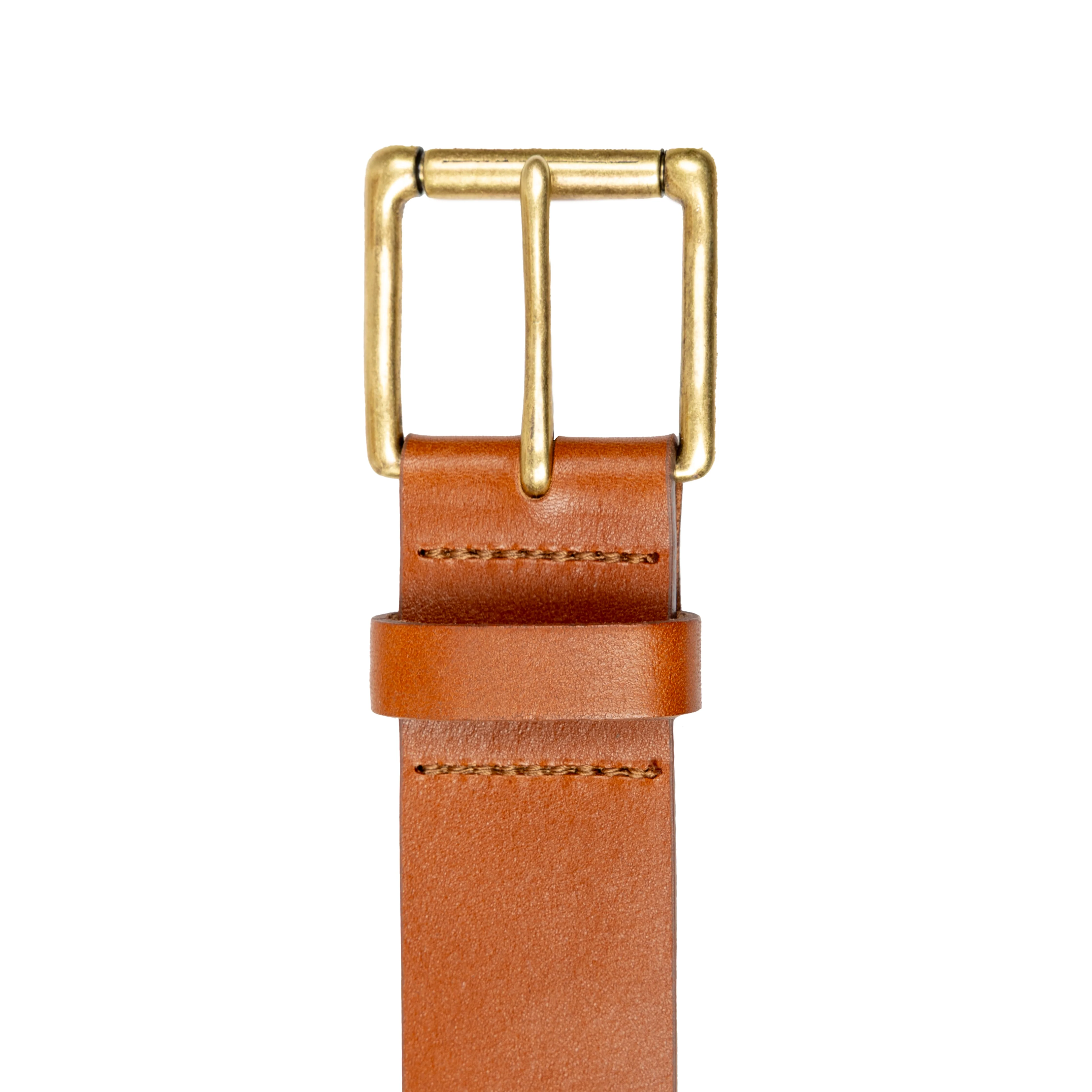 Men’s Heritage Lined Full-Grain Leather Belt with Antique Brass Buckle - Image 6