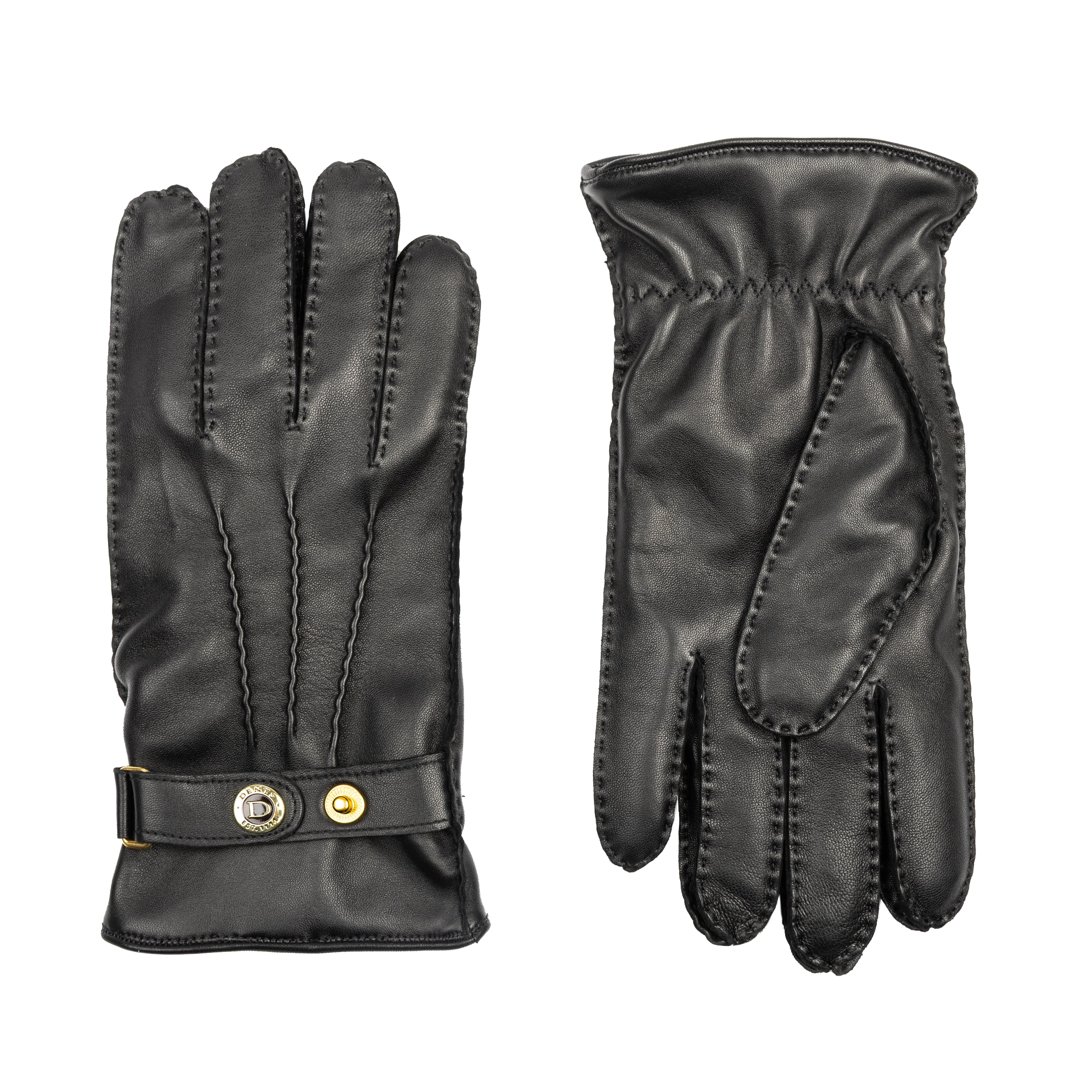 Men’s Heritage Touchscreen Handsewn Three-Point Camel Hair-Lined Leather Gloves - Image 2