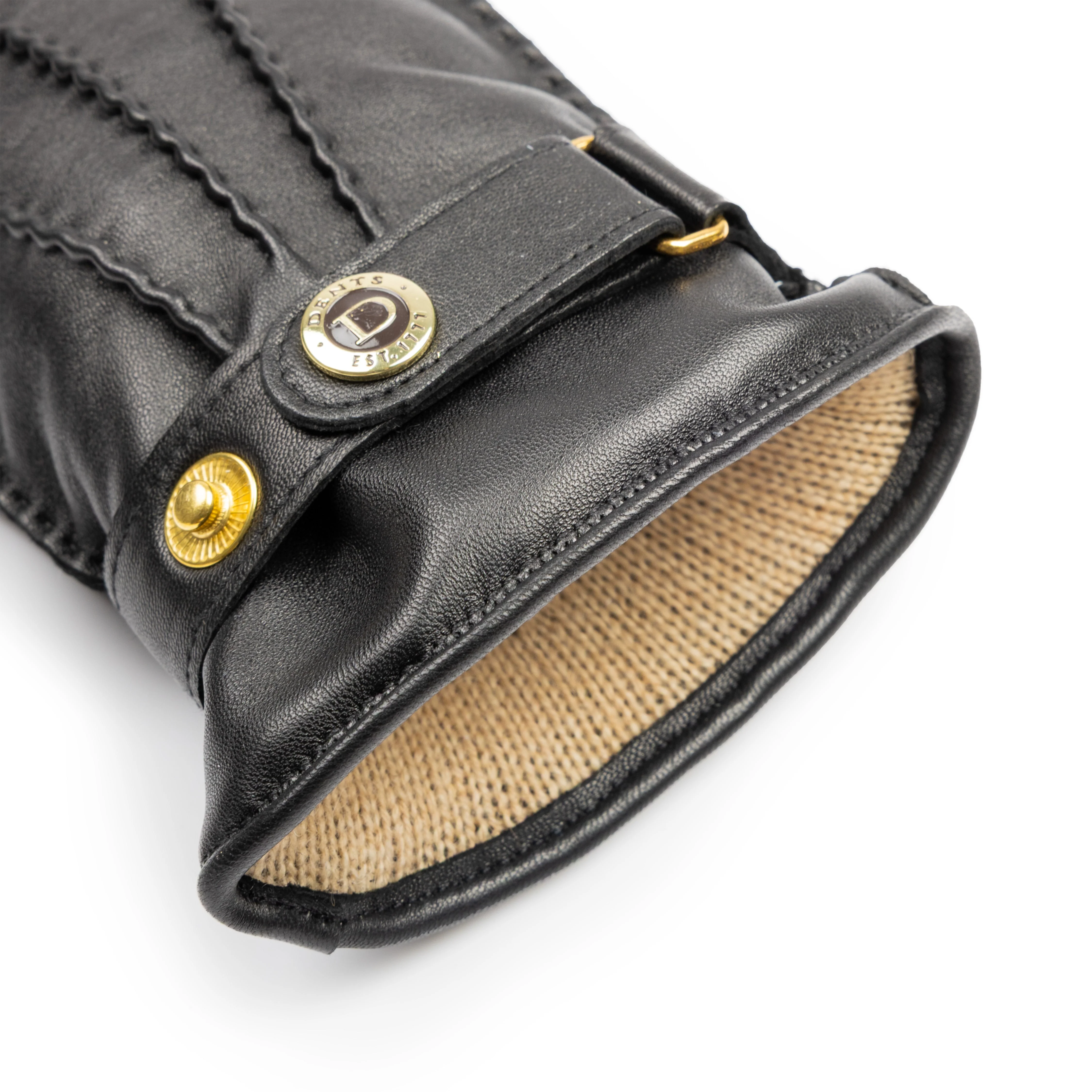 Men’s Heritage Touchscreen Handsewn Three-Point Camel Hair-Lined Leather Gloves - Image 9