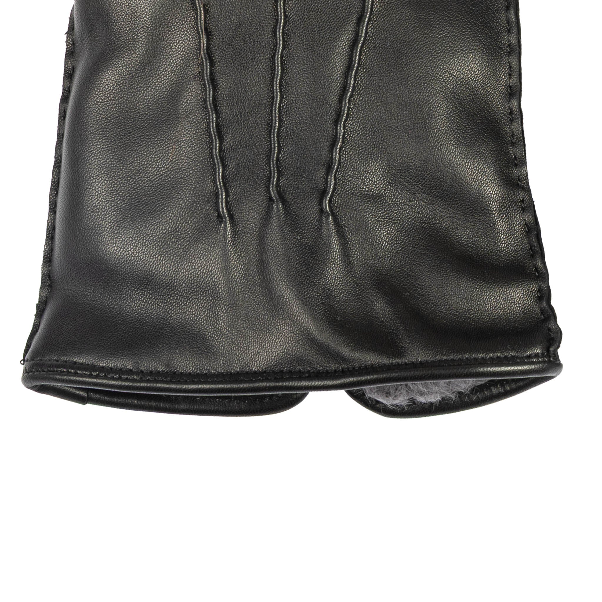 Men’s Heritage Touchscreen Handsewn Three-Point Fur-Lined Leather Gloves - Image 4