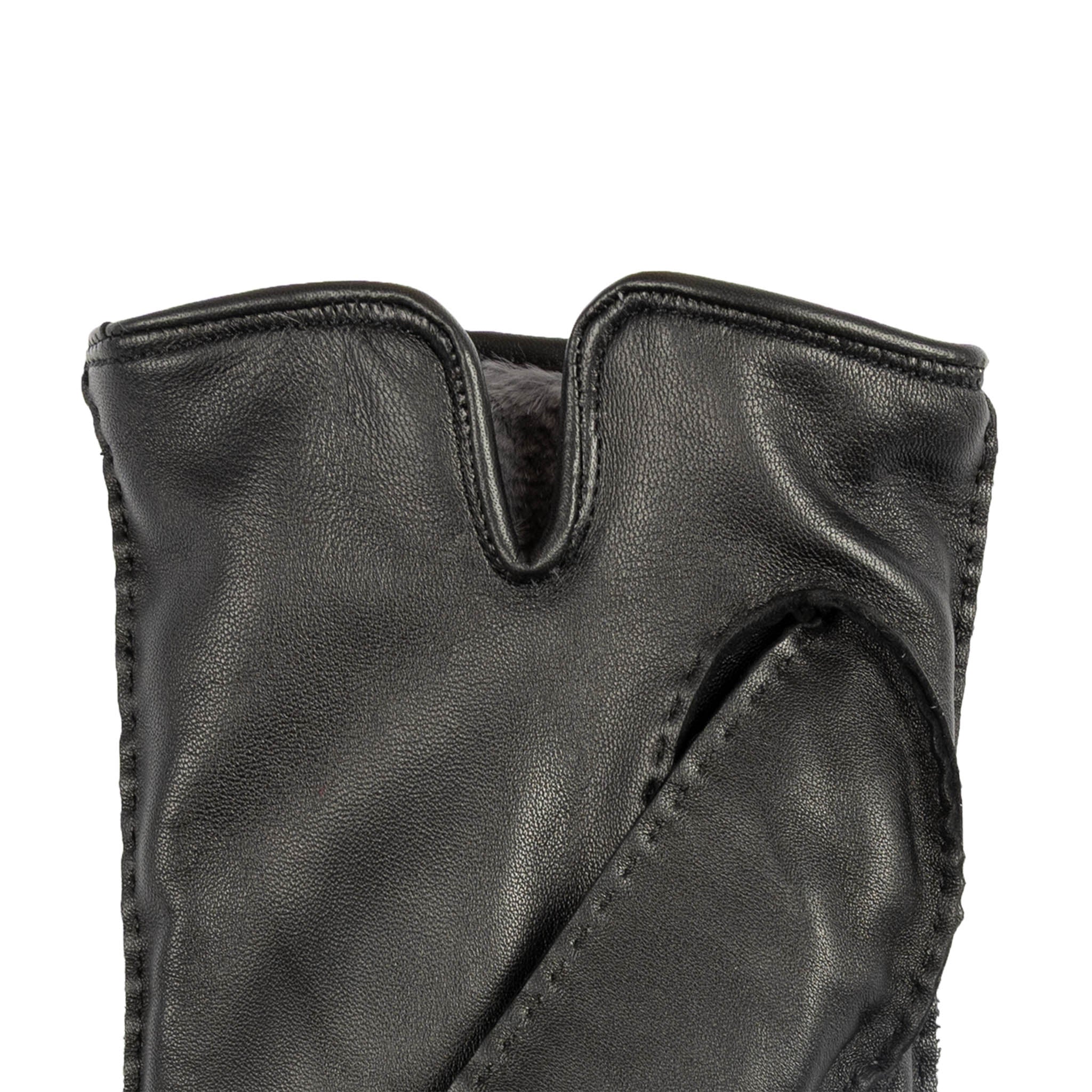 Men’s Heritage Touchscreen Handsewn Three-Point Fur-Lined Leather Gloves - Image 6