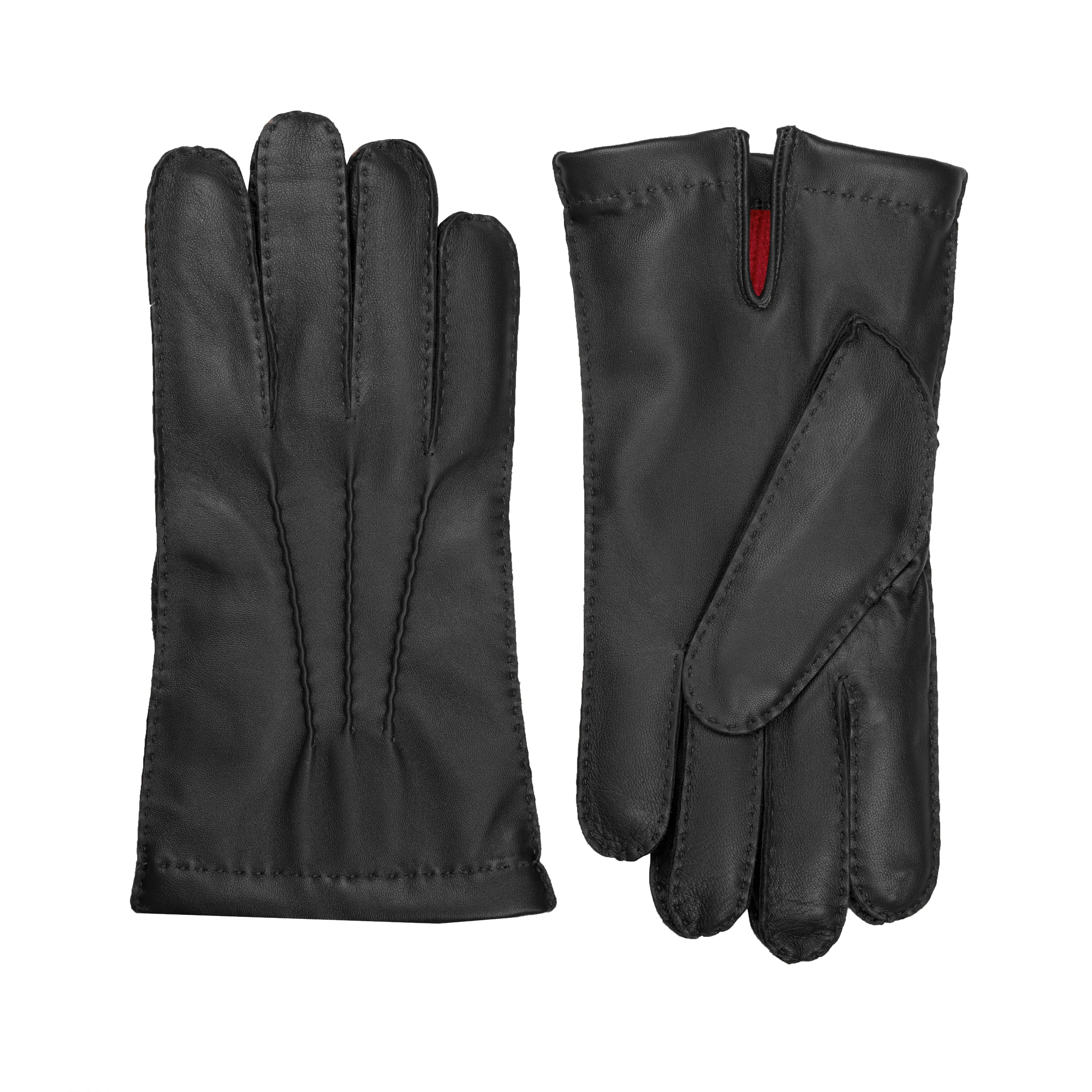 Men’s Heritage Touchscreen Handsewn Three-Point Wool-Lined Leather Gloves - Image 2