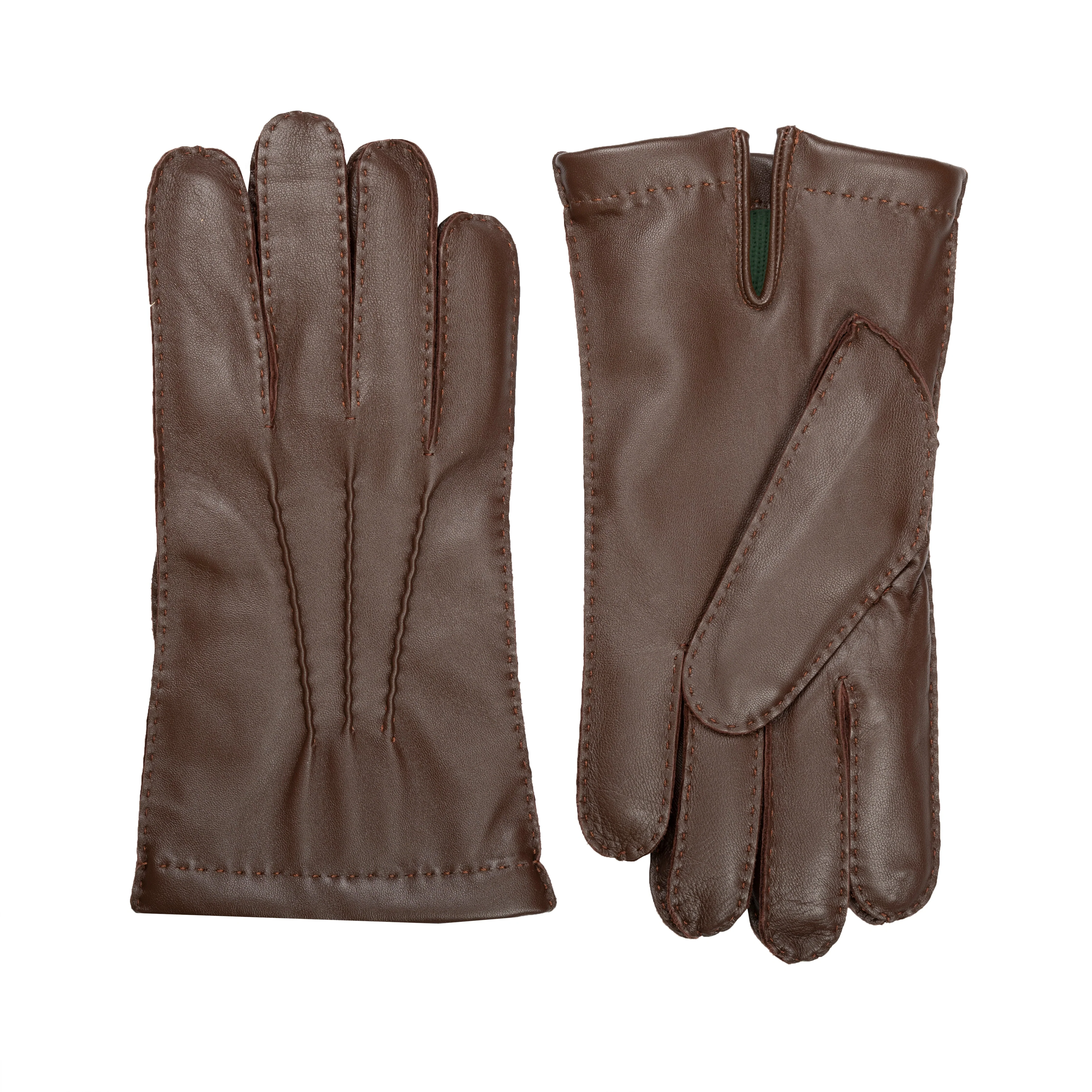 Men’s Heritage Touchscreen Handsewn Three-Point Wool-Lined Leather Gloves - Image 54