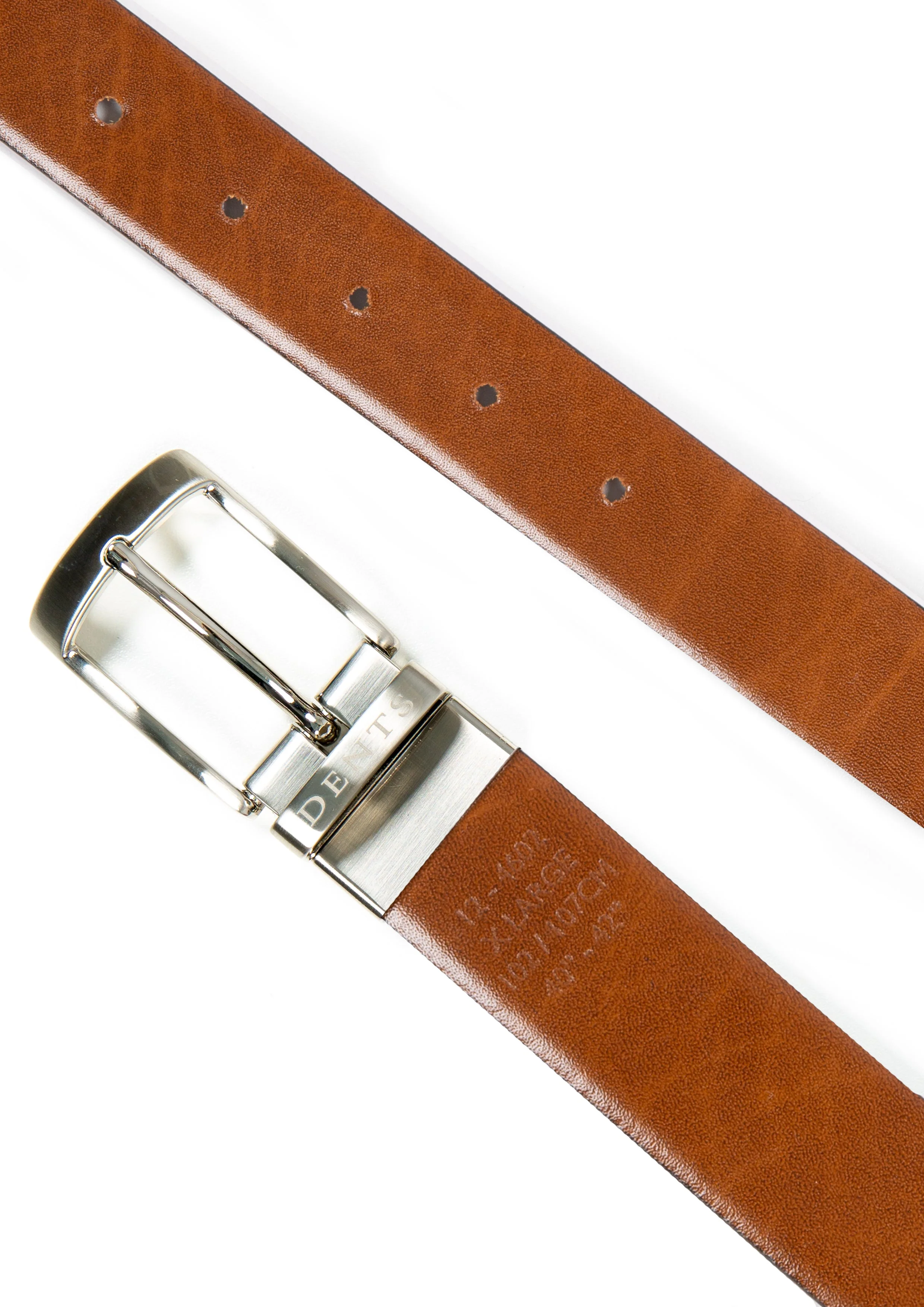 Men’s Heritage Reversible Full-Grain Leather Belt with Satin Nickel Buckle - Image 5