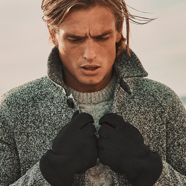 Men’s Touchscreen Single-Point Leather and Sheepskin Gloves - Image 2