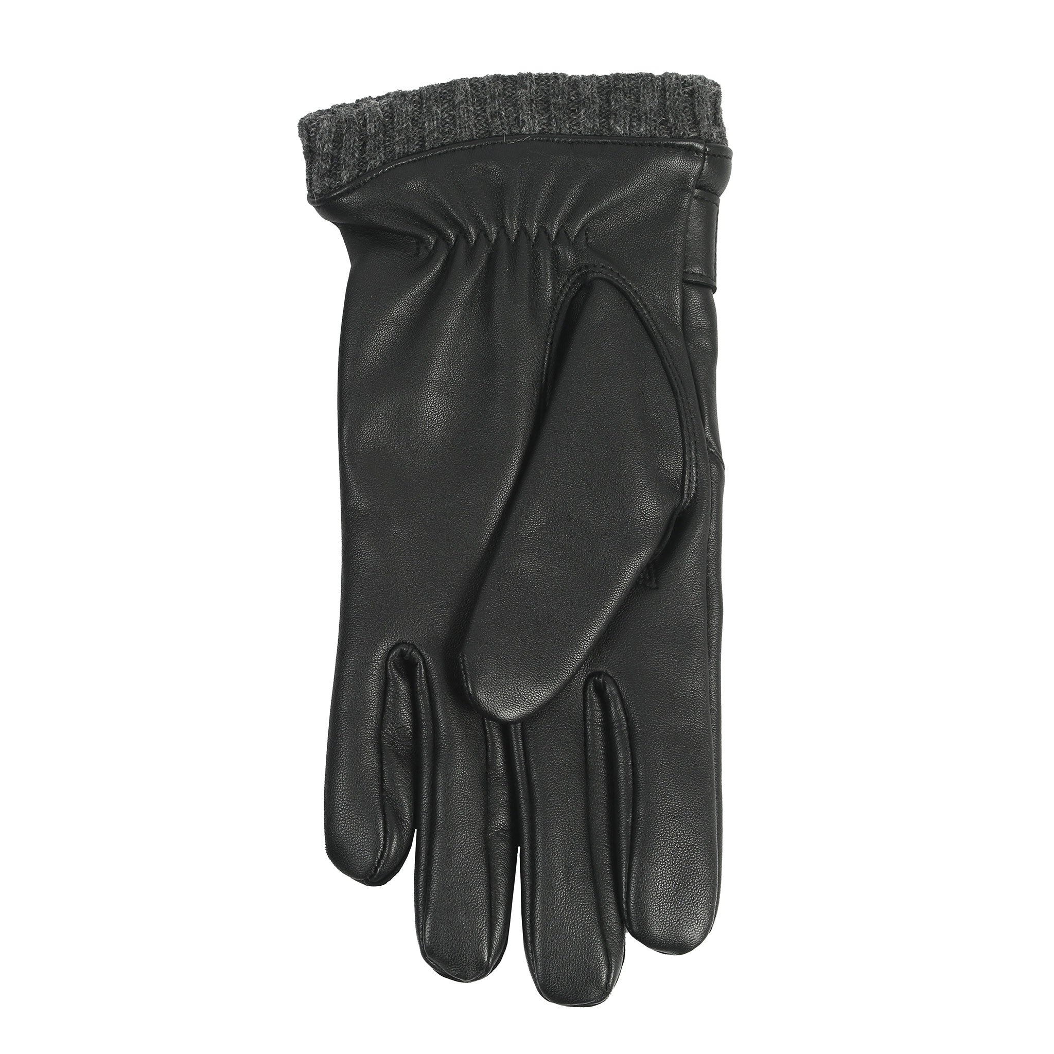 Men’s Touchscreen Wool Blend-Lined Leather Gloves with Vertical Stitch Design and Knitted Cuffs - Image 7
