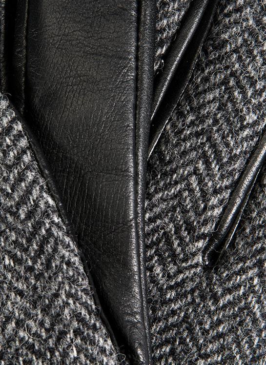 Men's Heritage Cashmere-Lined Abraham Moon Herringbone Tweed and Leather Gloves - Image 4