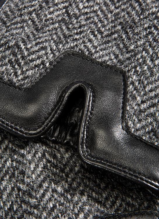 Men's Heritage Cashmere-Lined Abraham Moon Herringbone Tweed and Leather Gloves - Image 5