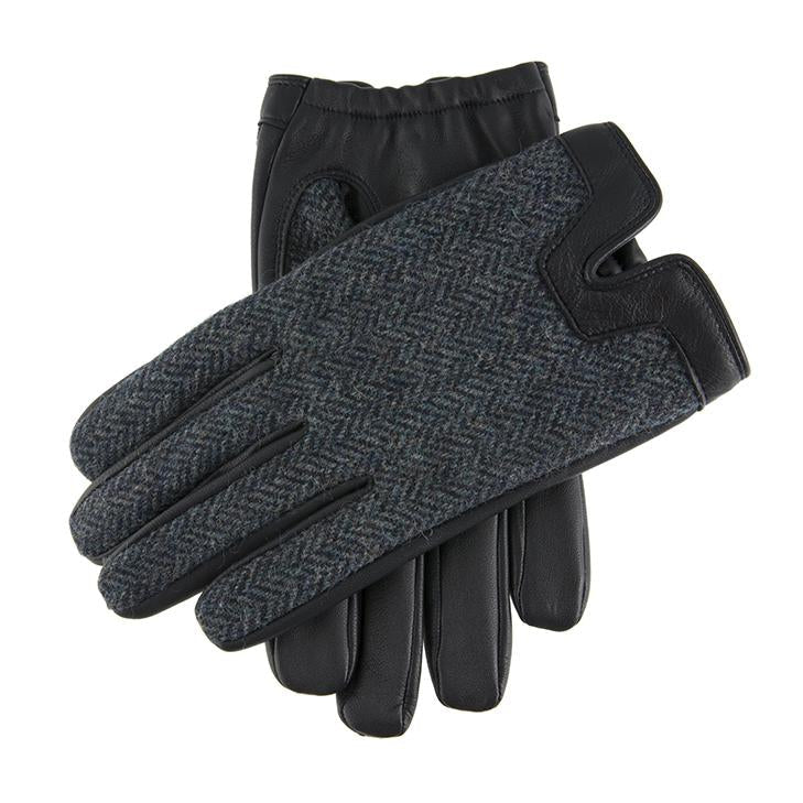 Men's Heritage Cashmere-Lined Abraham Moon Herringbone Tweed and Leather Gloves - Image 7
