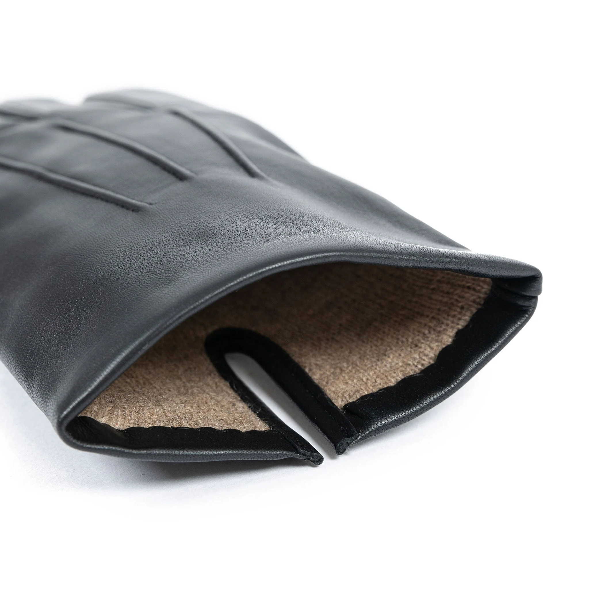 Men's Three-Point Cashmere-Lined Leather Gloves - Image 10
