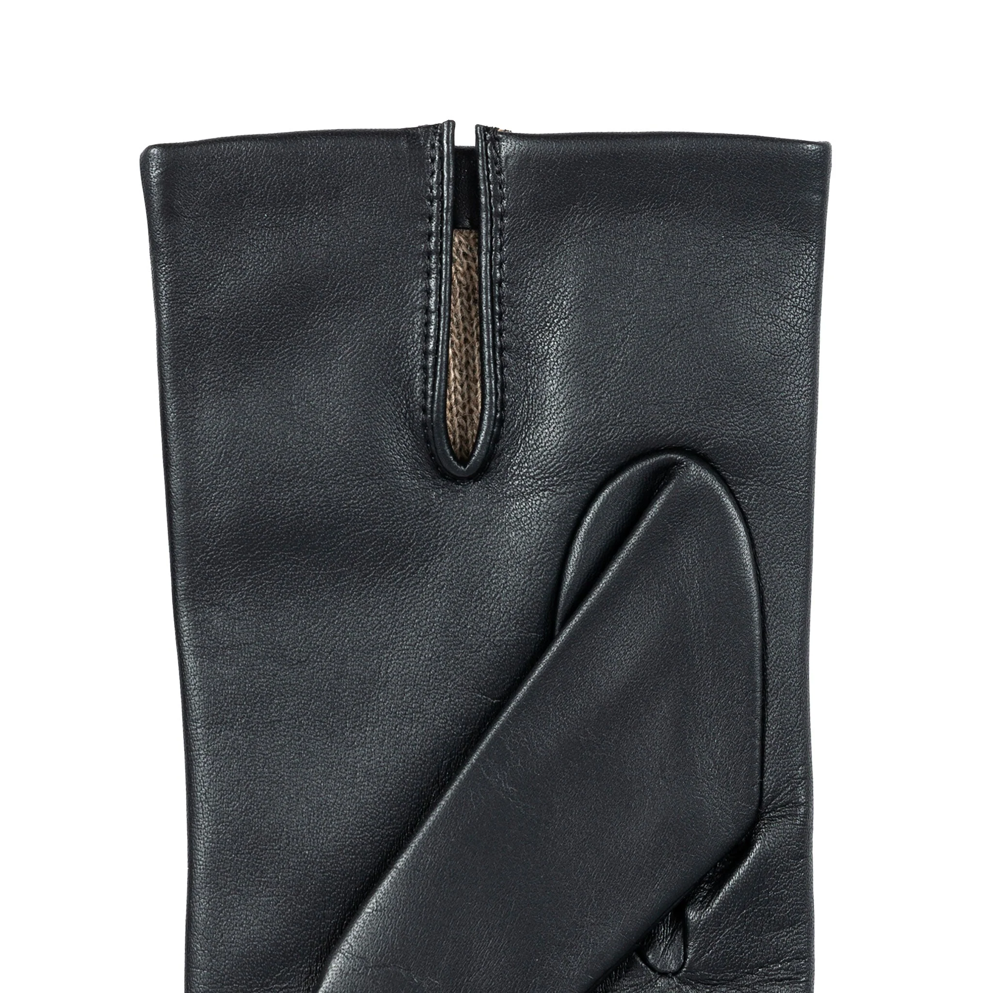Men's Three-Point Cashmere-Lined Leather Gloves - Image 7