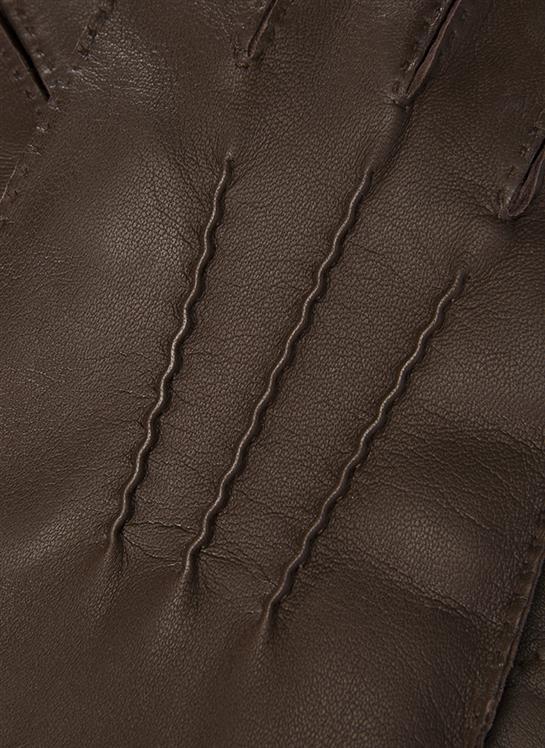 Men's Touchscreen Handsewn Three-Point Cashmere-Lined Leather Gloves - Image 5