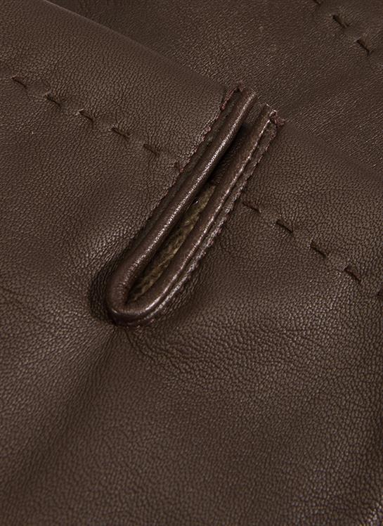 Men's Touchscreen Handsewn Three-Point Cashmere-Lined Leather Gloves - Image 7