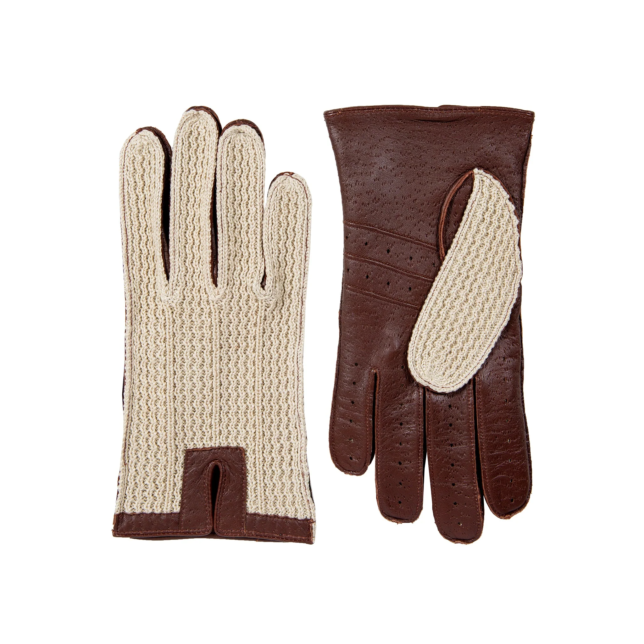 Men’s Crochet-Back Imitation Peccary Leather Driving Gloves - Image 16