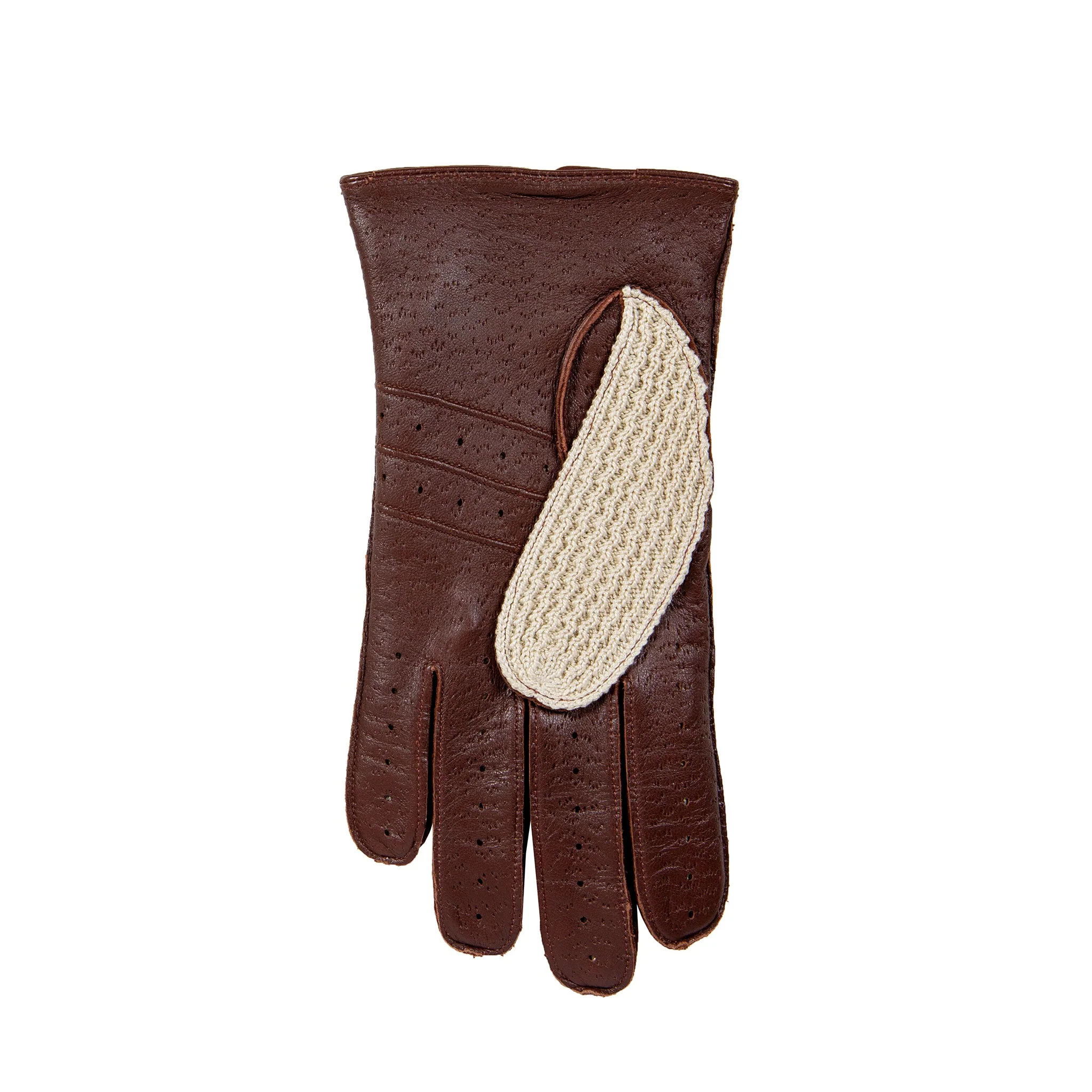 Men’s Crochet-Back Imitation Peccary Leather Driving Gloves - Image 19
