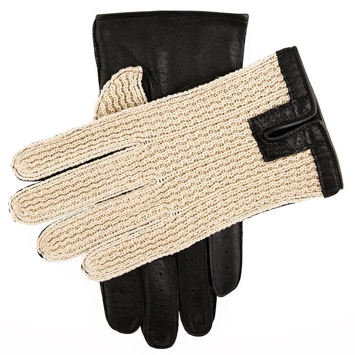 Men’s Crochet-Back Imitation Peccary Leather Driving Gloves - Image 25
