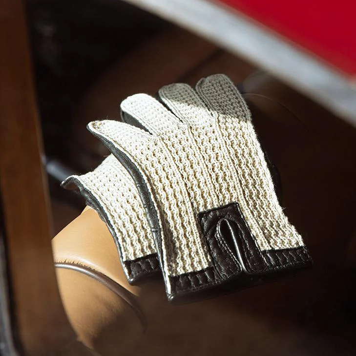 Men’s Crochet-Back Imitation Peccary Leather Driving Gloves - Image 26
