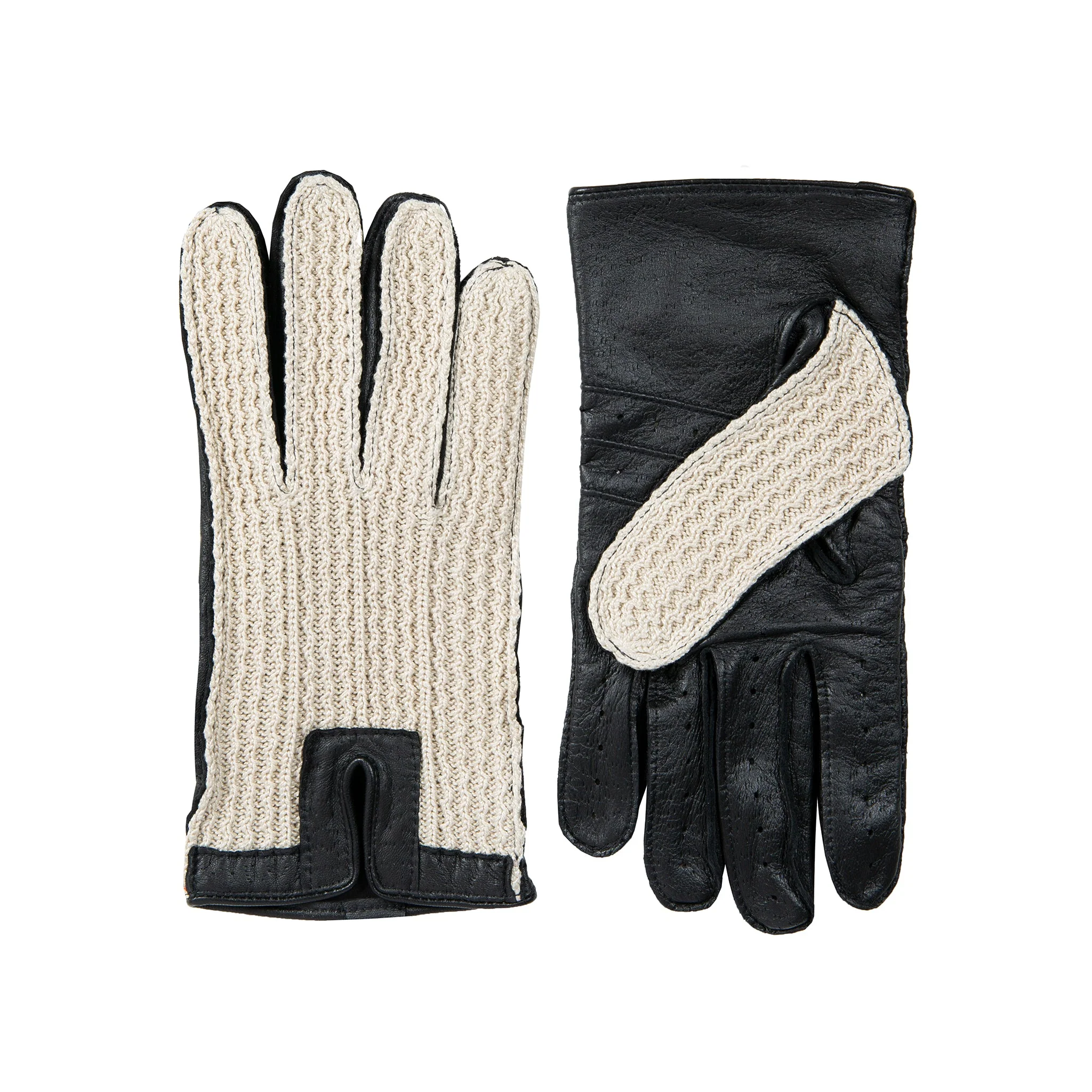 Men’s Crochet-Back Imitation Peccary Leather Driving Gloves - Image 27