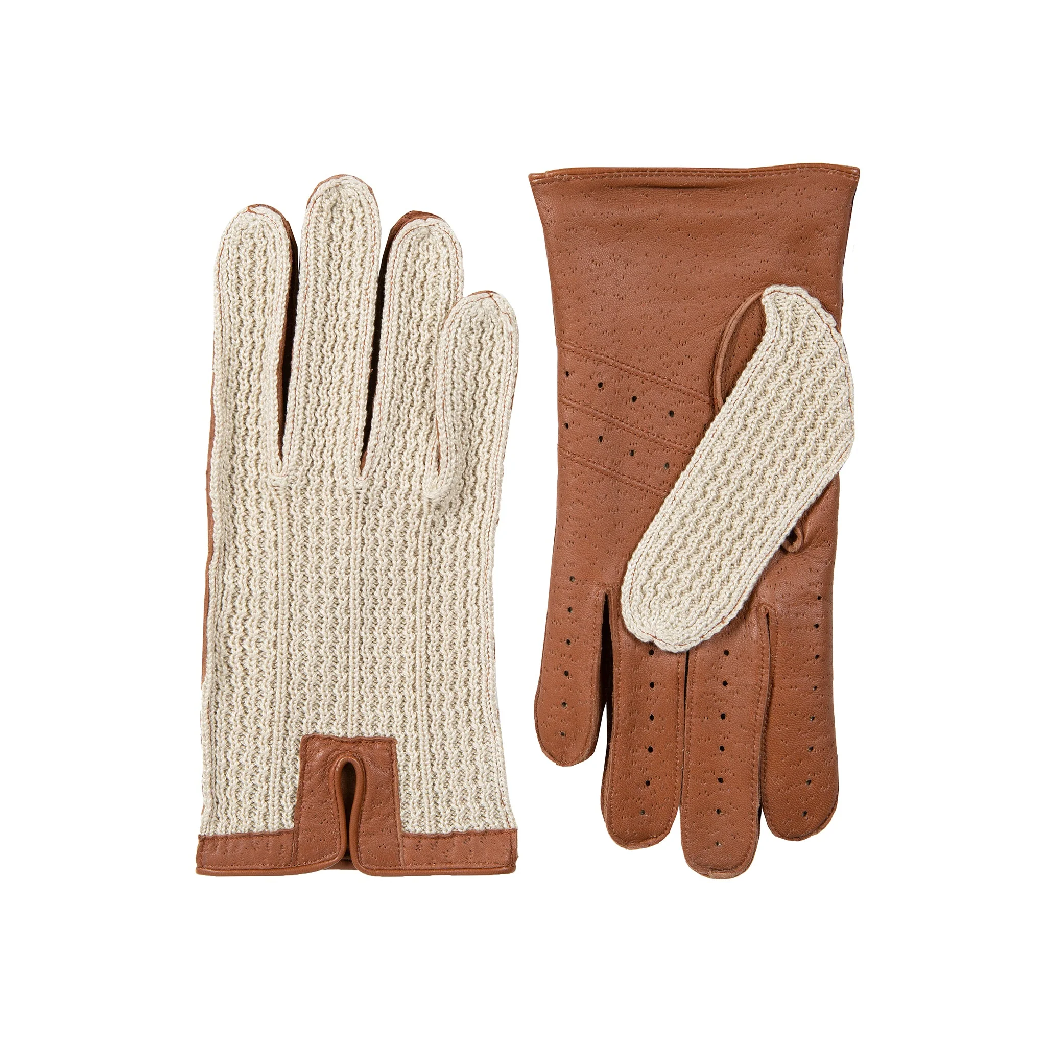Men’s Crochet-Back Imitation Peccary Leather Driving Gloves - Image 3